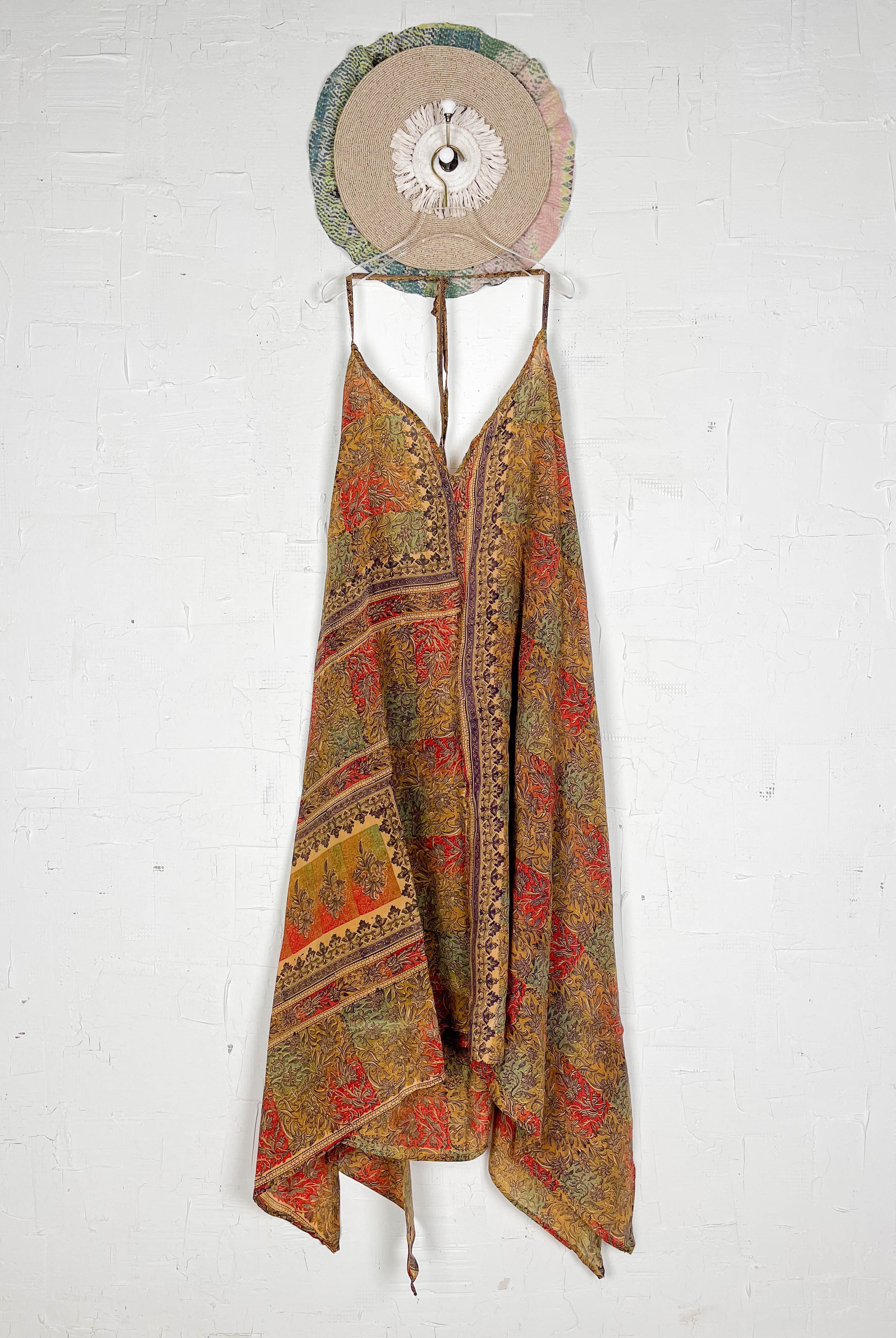 Retro patterned silk dress - Love Protect Sustain