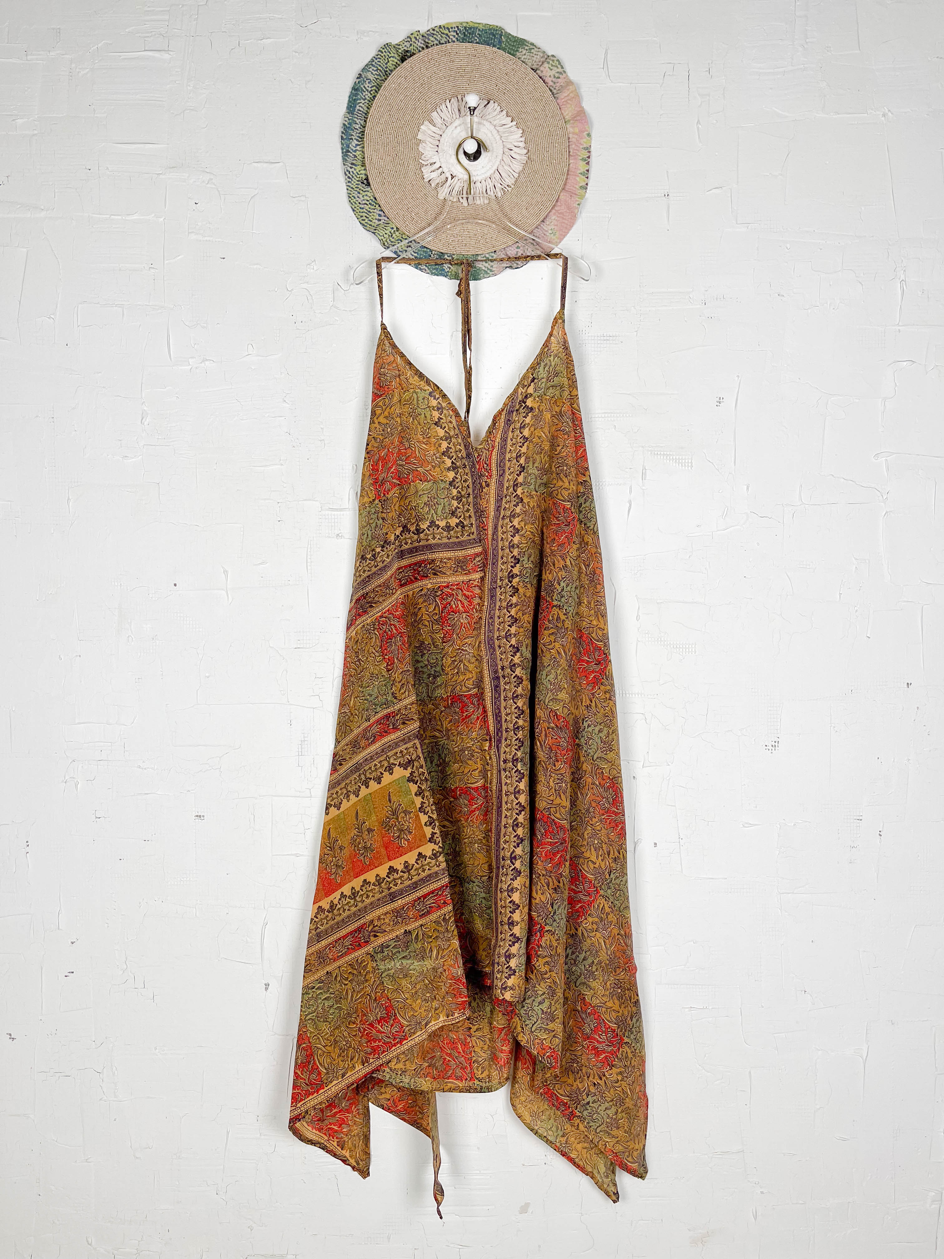 Retro patterned silk dress - Love Protect Sustain