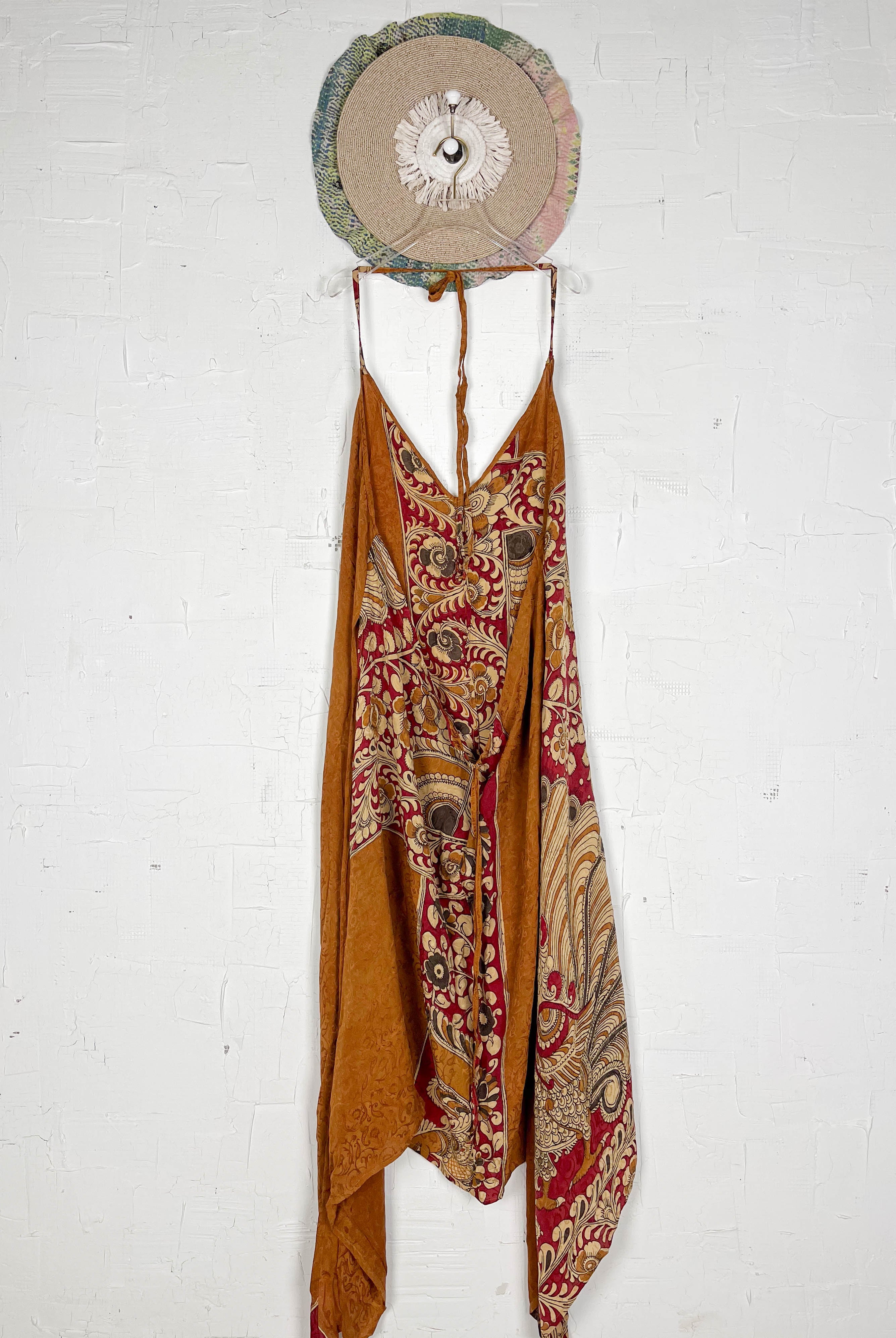 Retro patterned silk dress - Love Protect Sustain