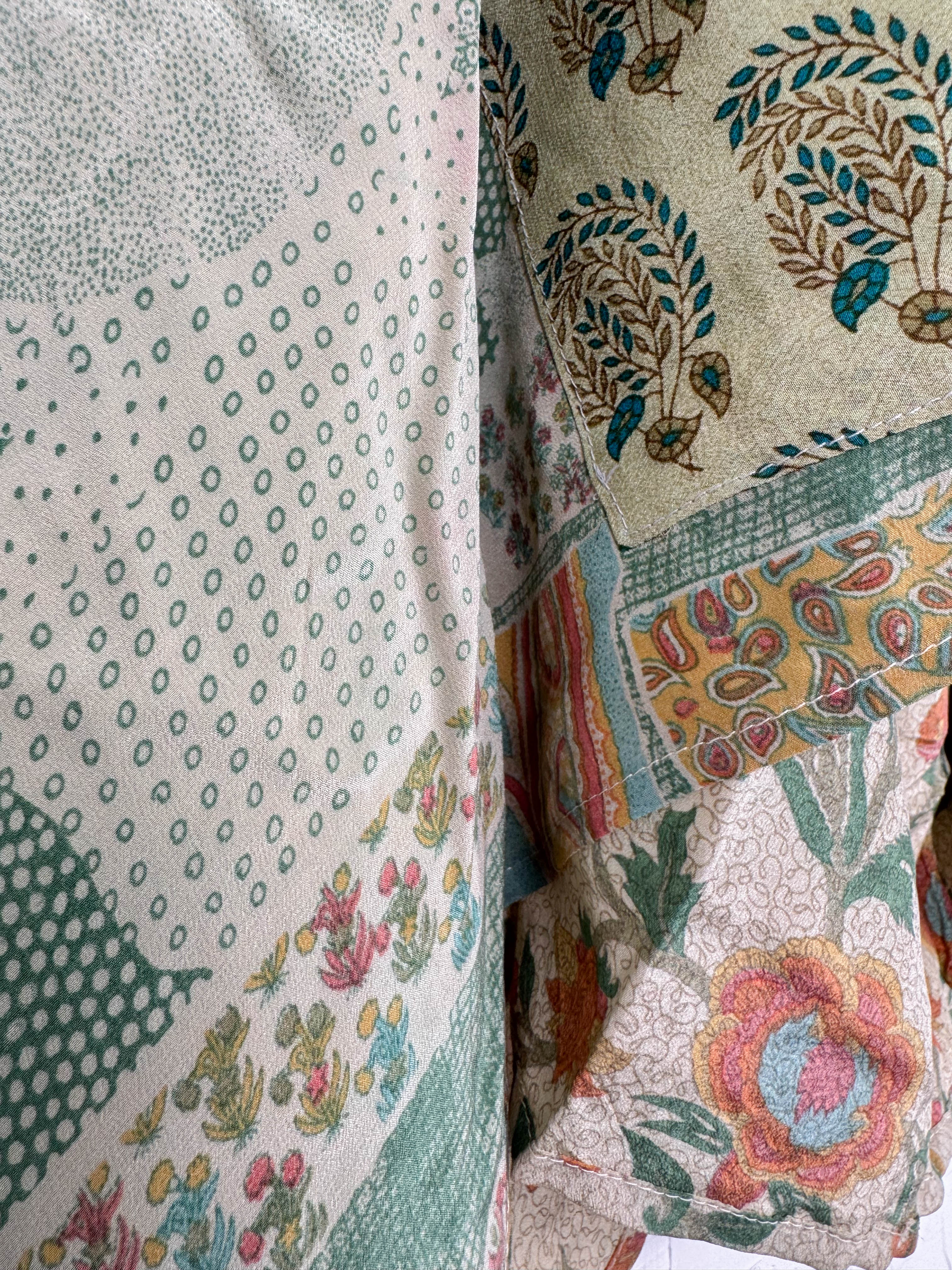 Retro patterned silk dress - Love Protect Sustain