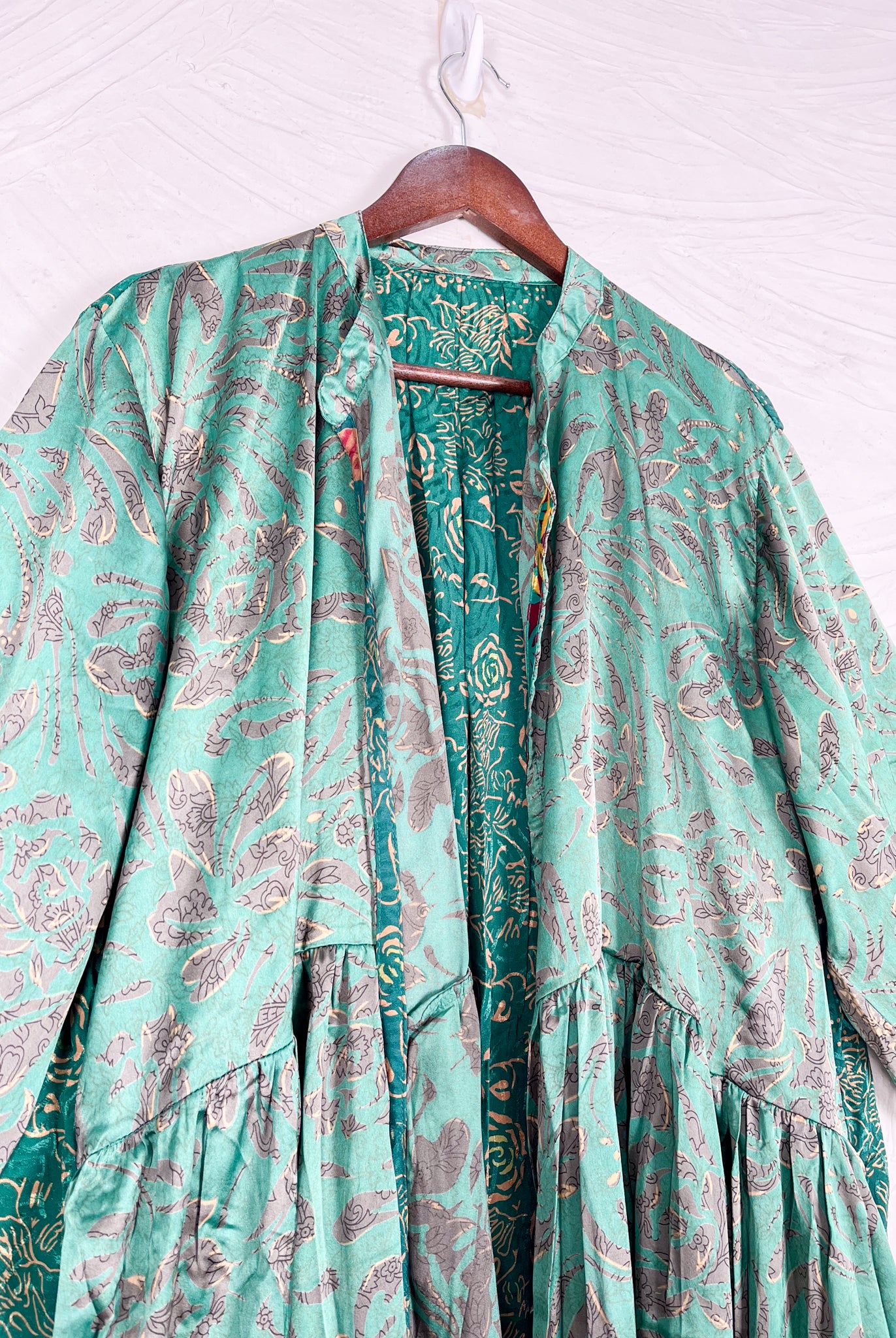 Retro silk long dress - Love Protect Sustain