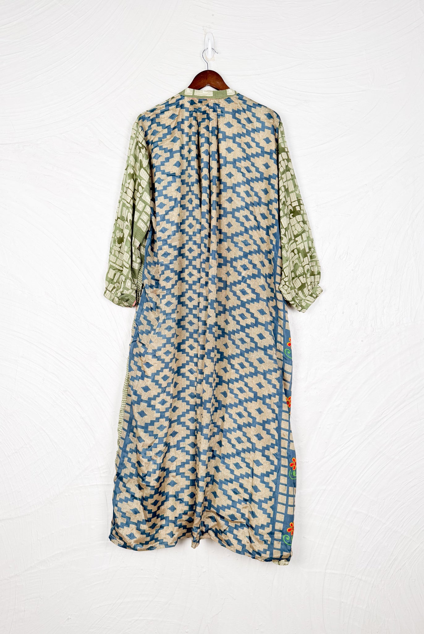 Retro silk long dress - Love Protect Sustain