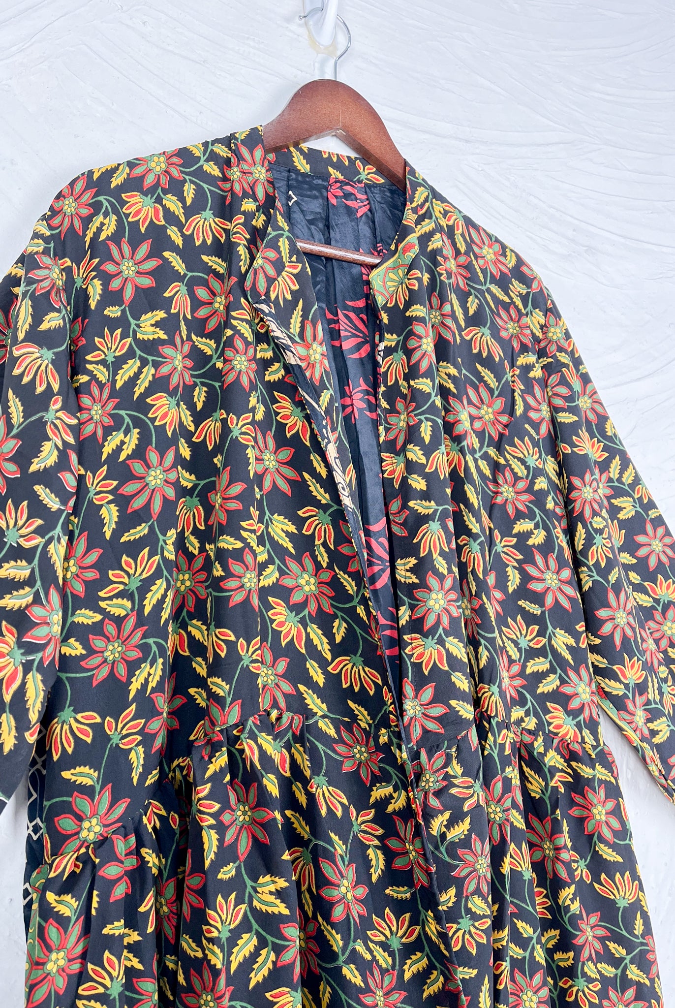 Retro silk long dress - Love Protect Sustain