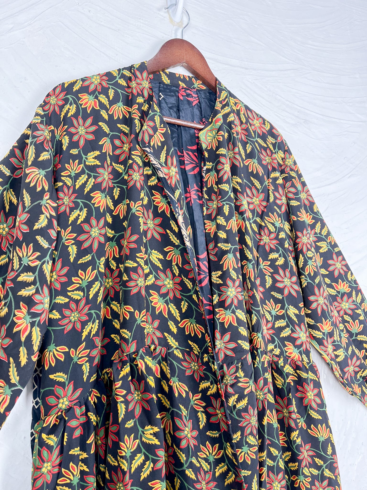 Retro silk long dress - Love Protect Sustain