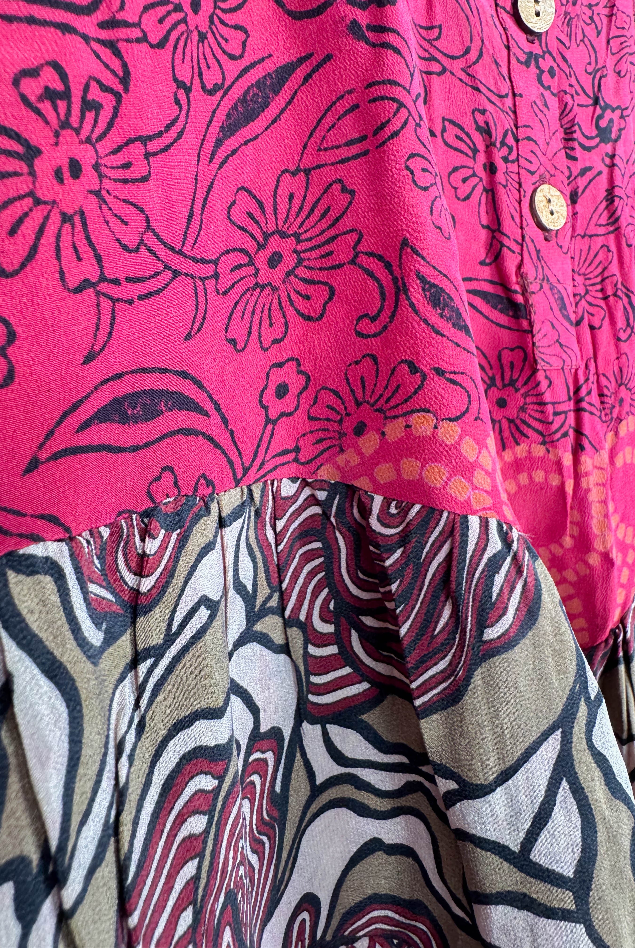 Retro silk patchwork Vest - Love Protect Sustain