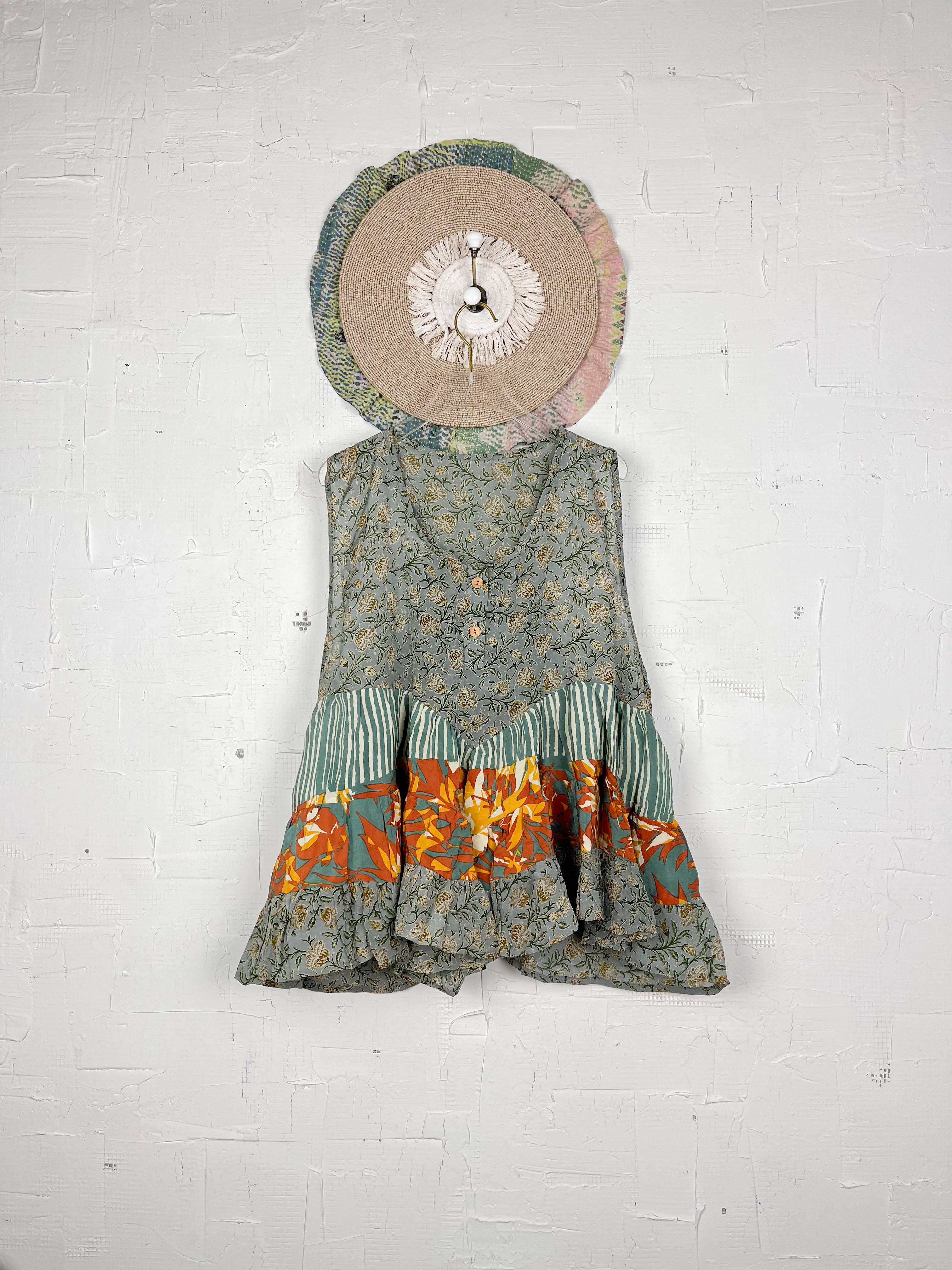 Retro silk patchwork top - Love Protect Sustain