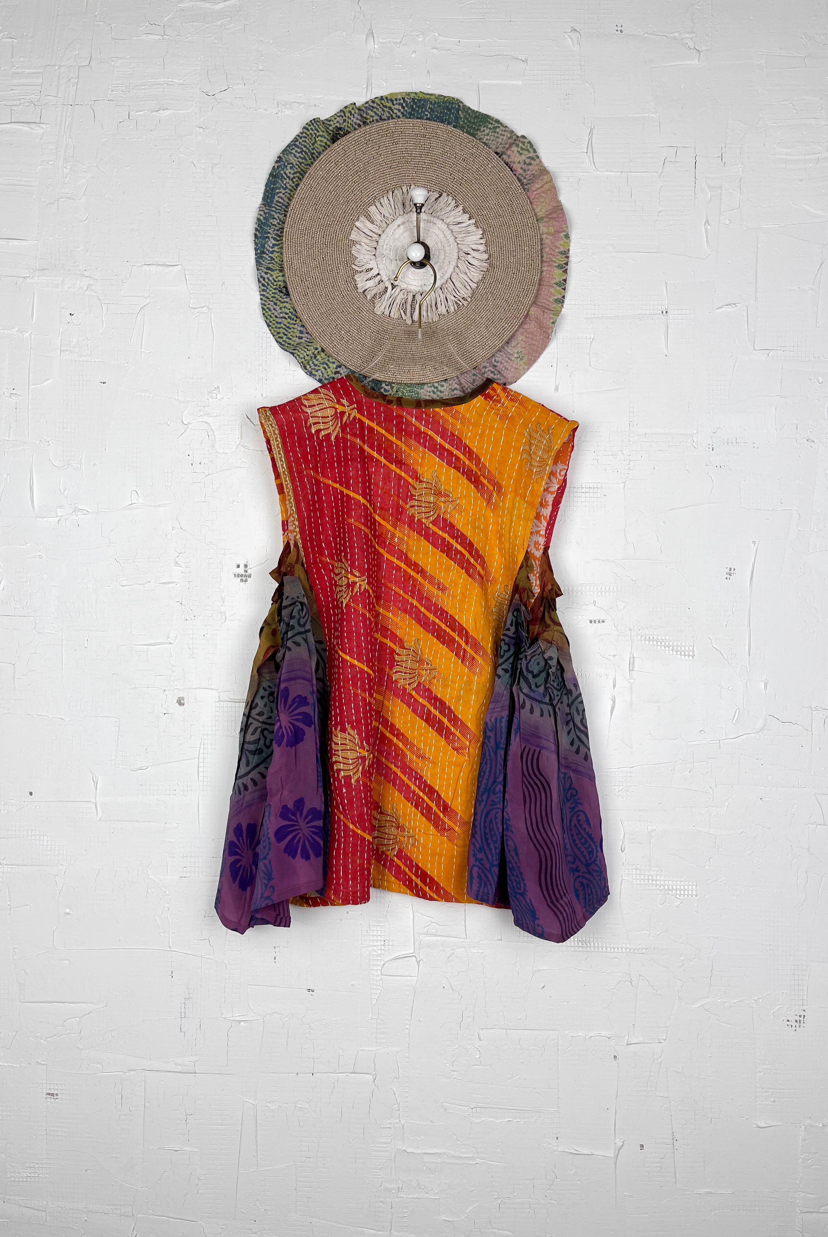 Reversible silk kantha vest - Love Protect Sustain