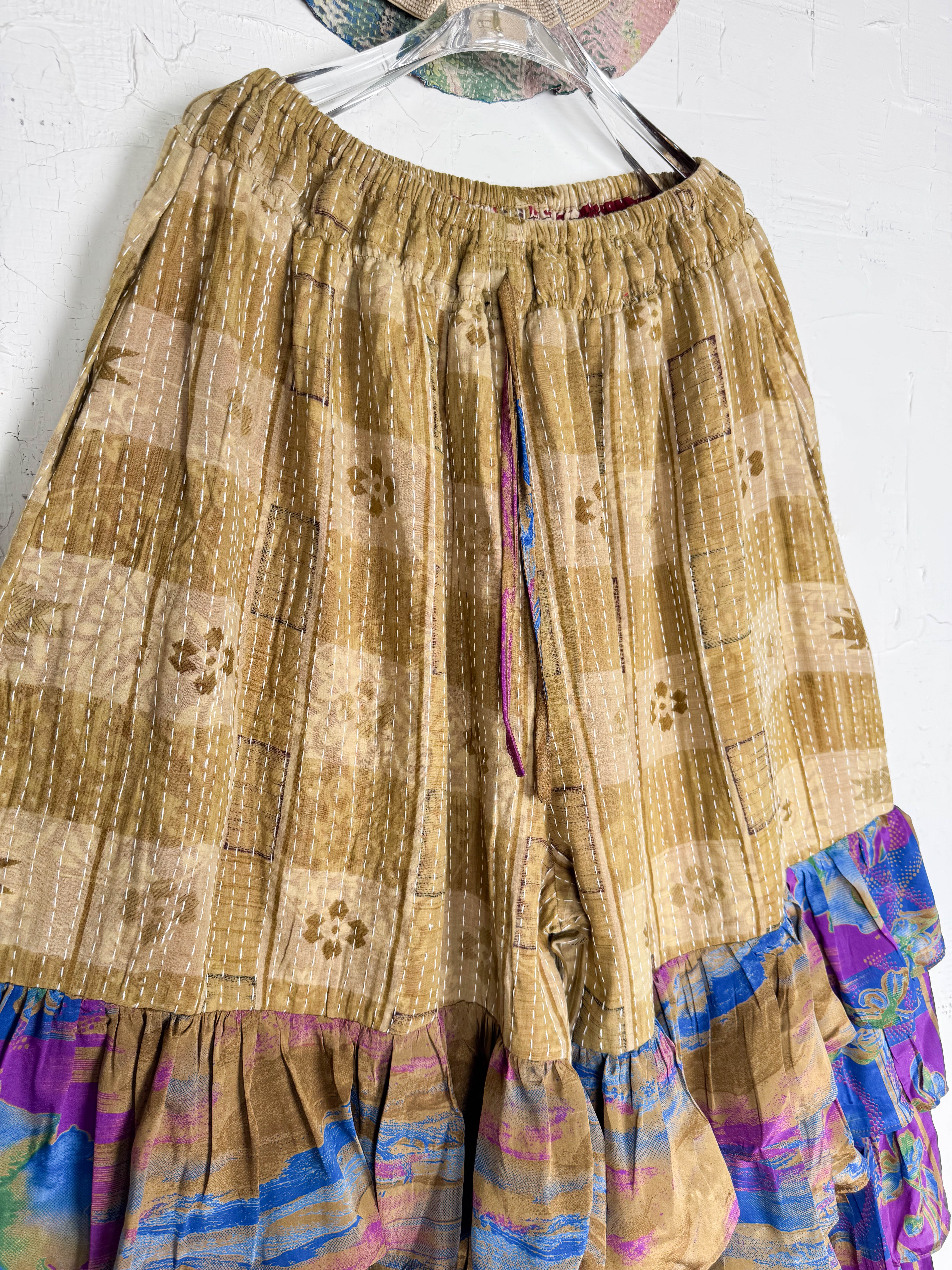 Ruffle wide-leg silk pants - Love Protect Sustain