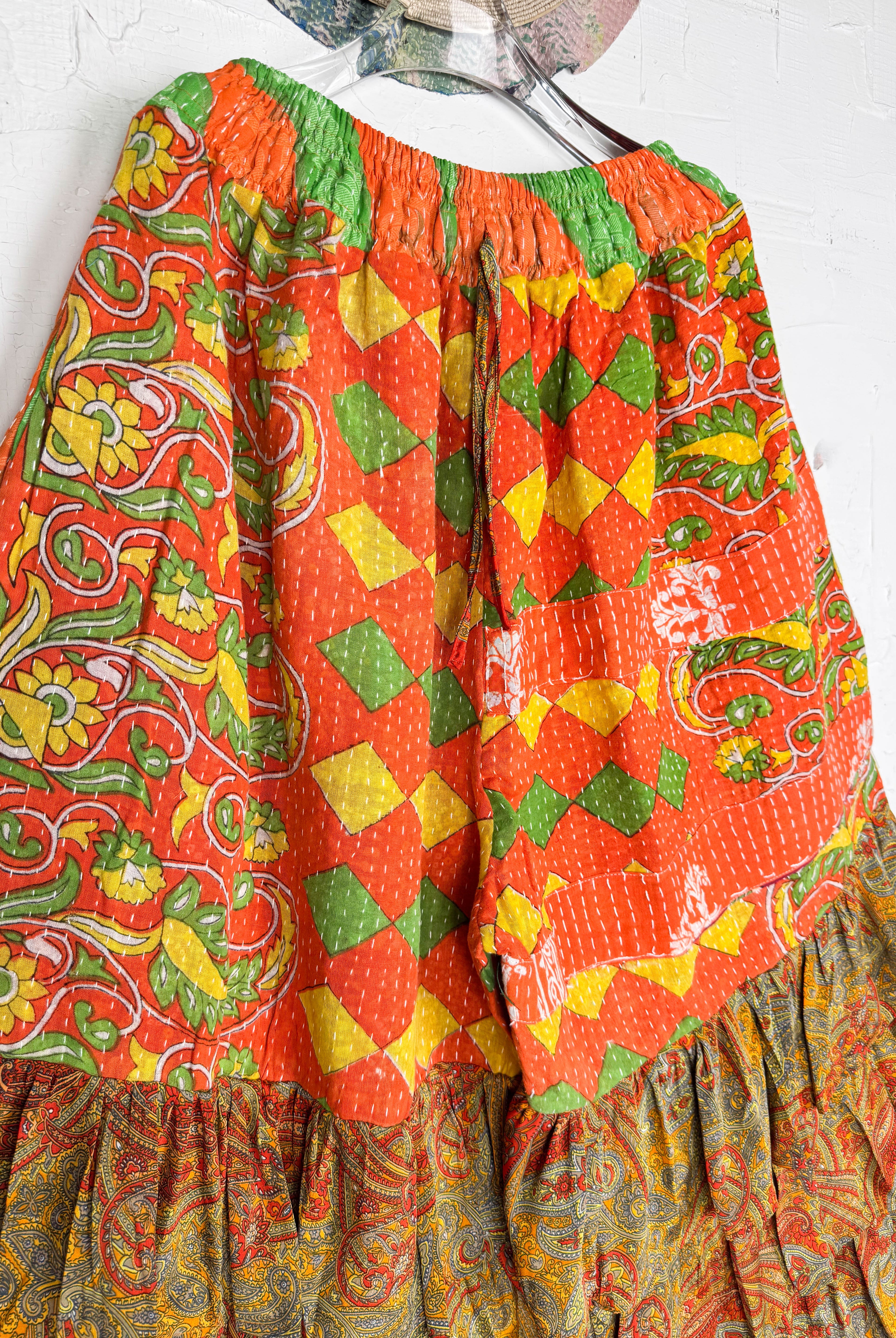 Ruffle wide-leg silk pants - Love Protect Sustain