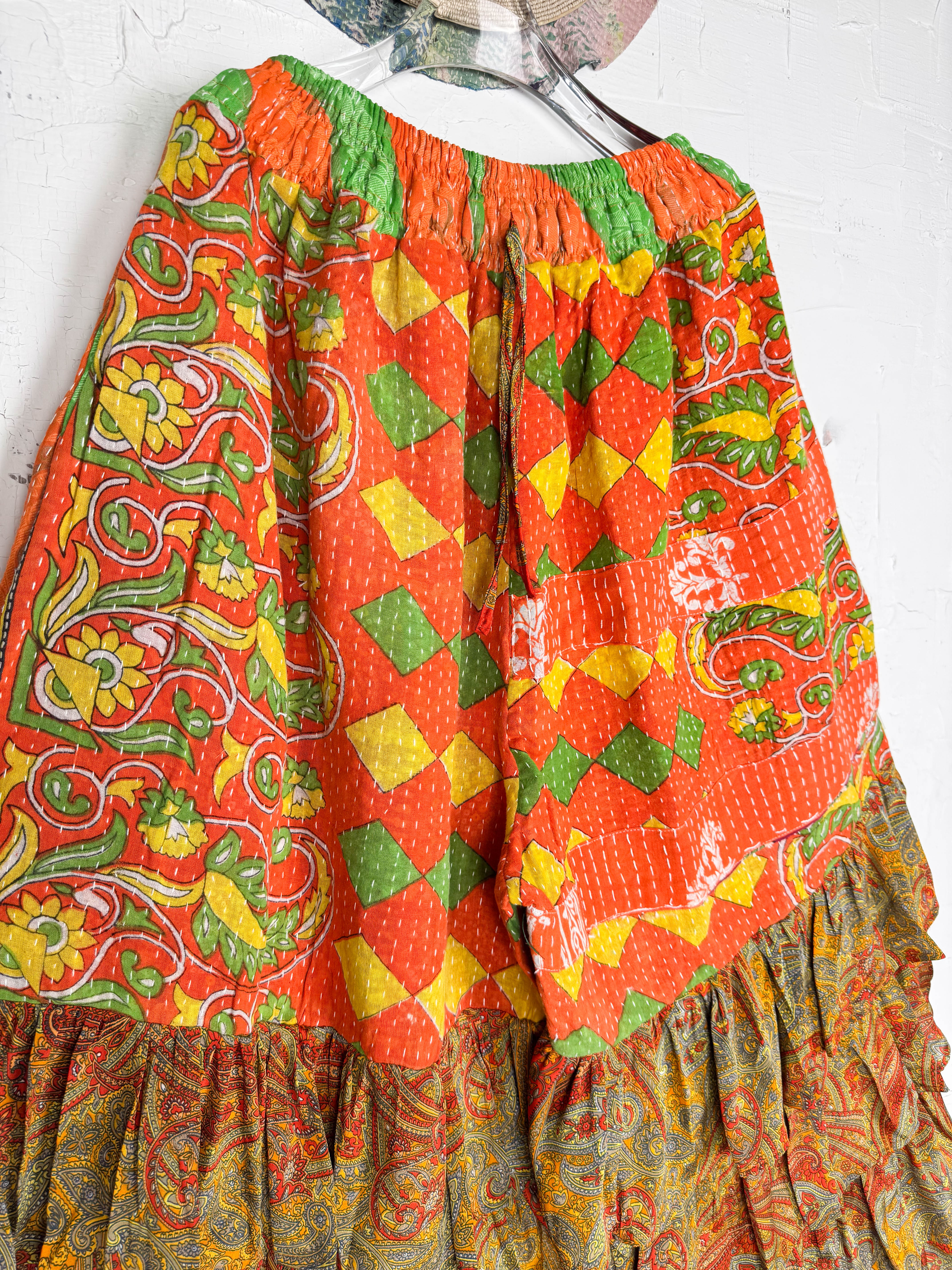 Ruffle wide-leg silk pants - Love Protect Sustain