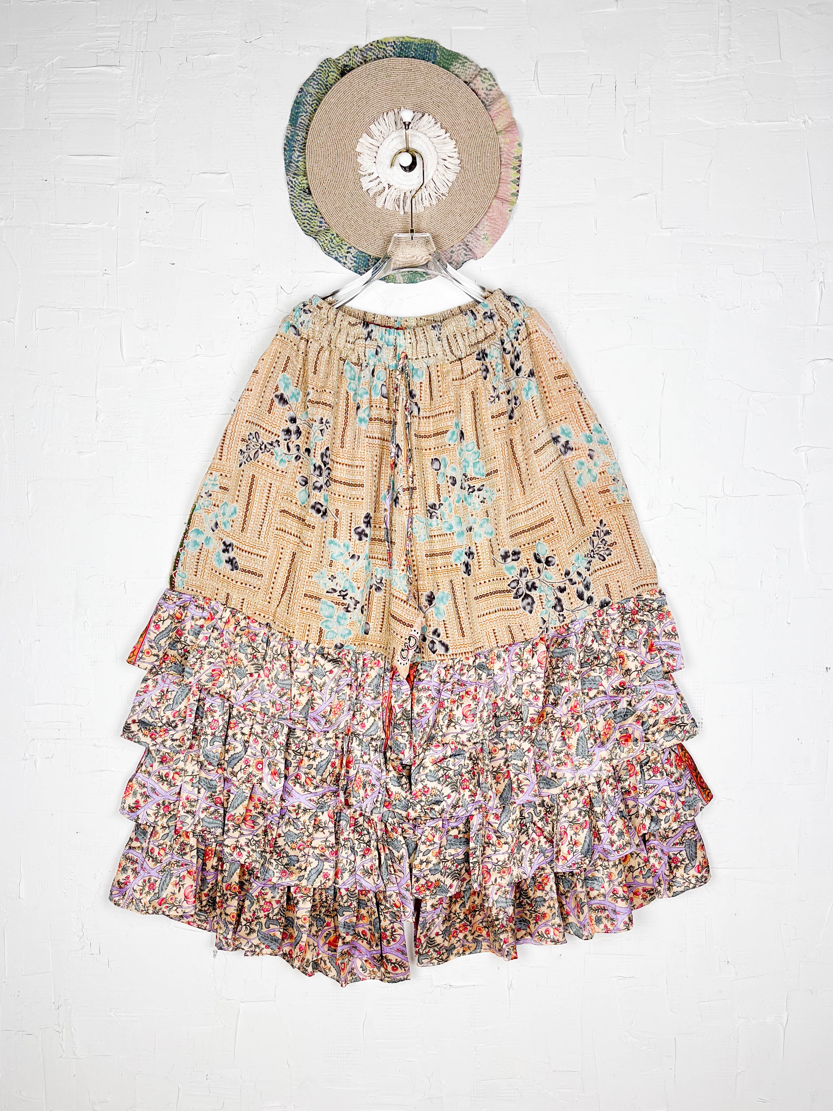 Ruffle wide-leg silk pants - Love Protect Sustain