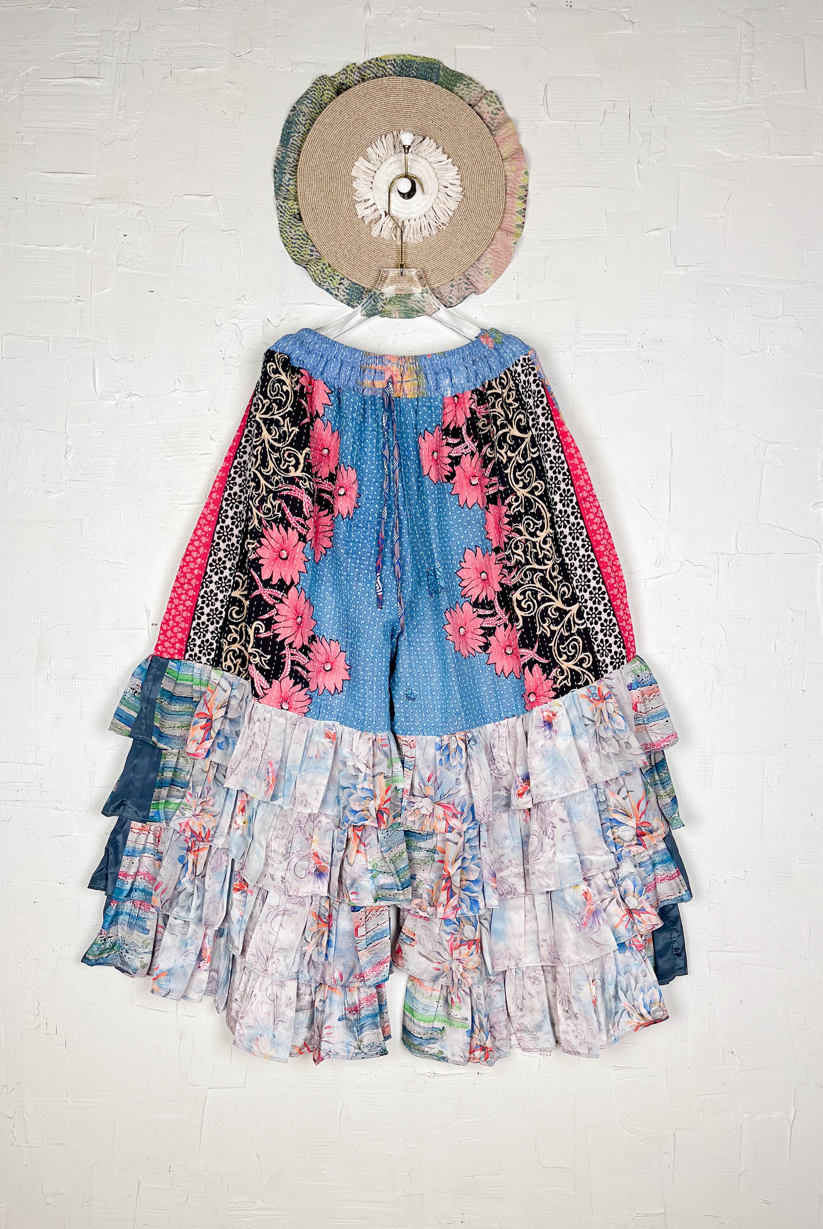 Ruffle wide-leg silk pants - Love Protect Sustain