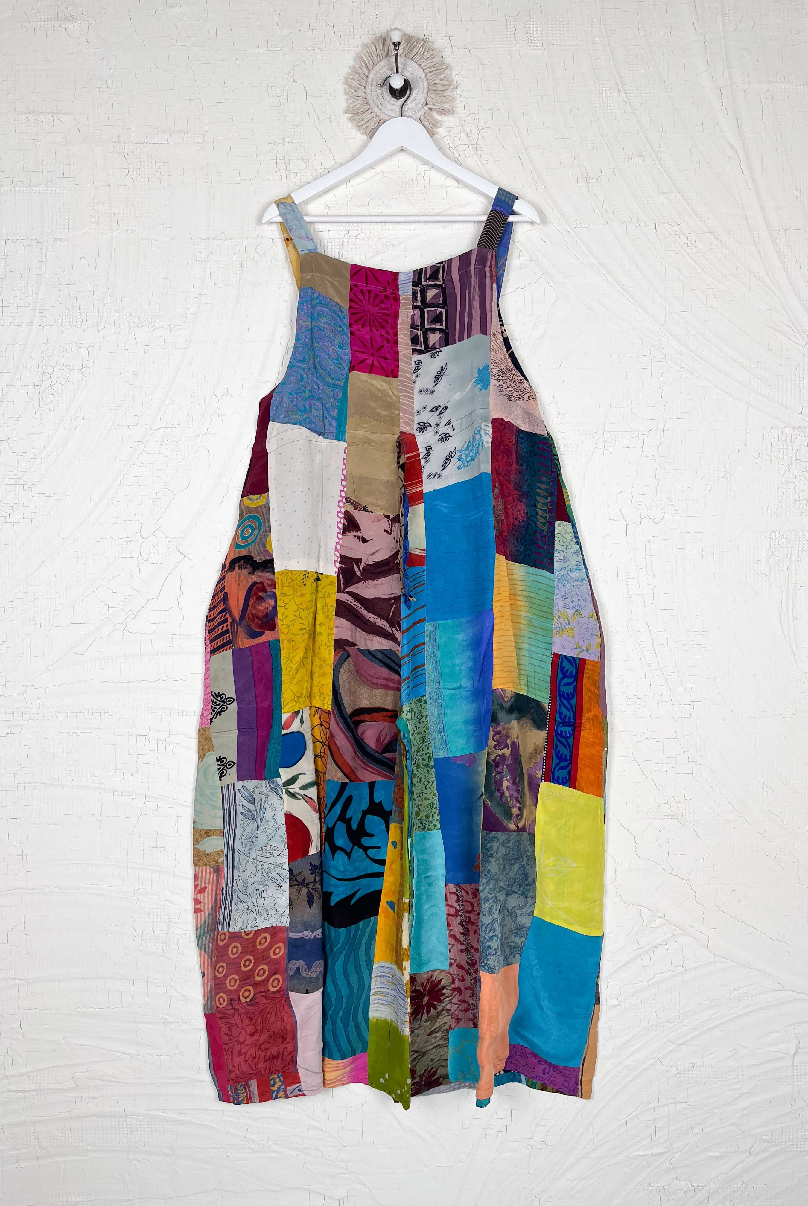 Silk cotton patchwork jumpsuit - Love Protect Sustain