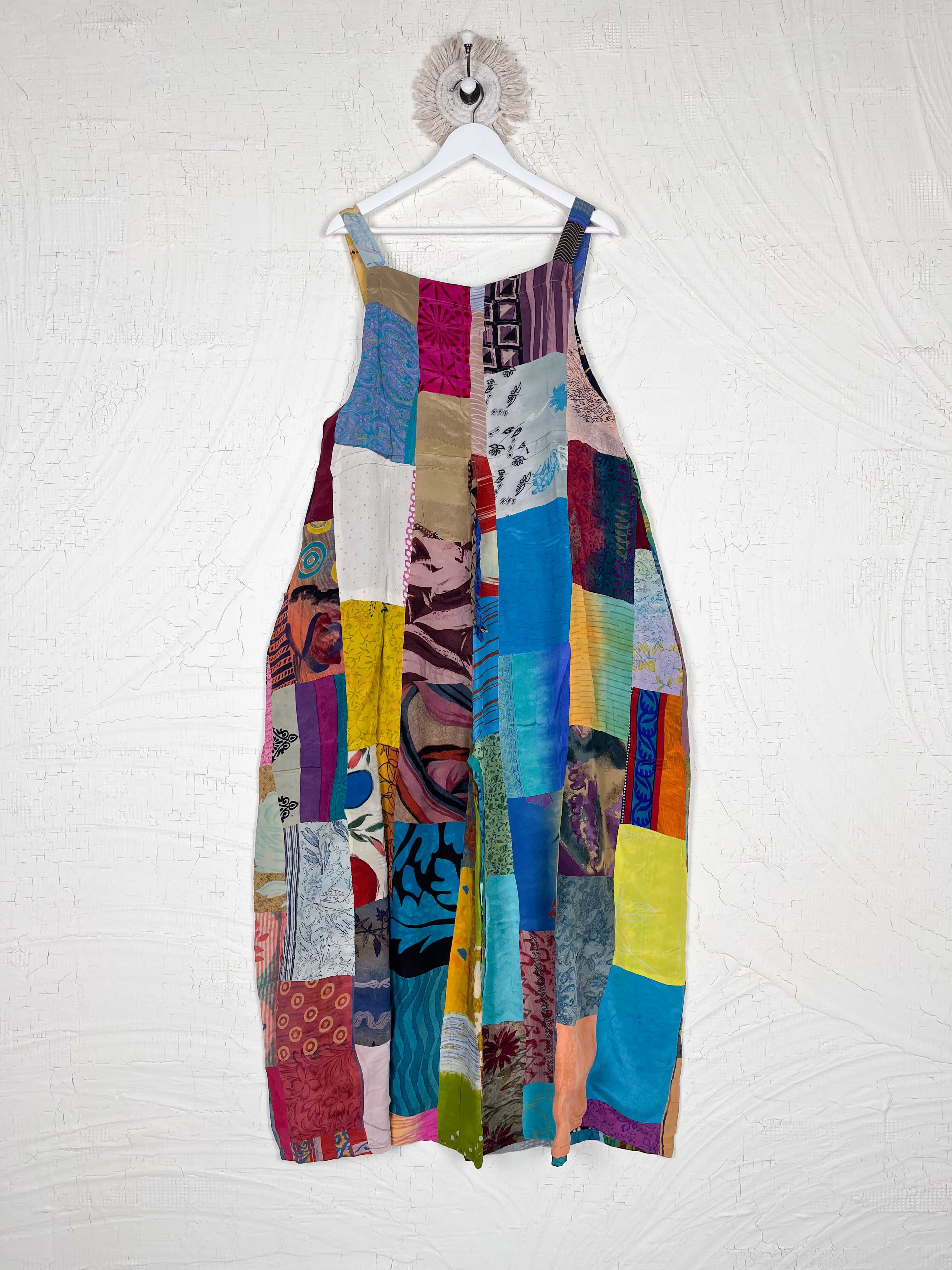 Silk cotton patchwork jumpsuit - Love Protect Sustain