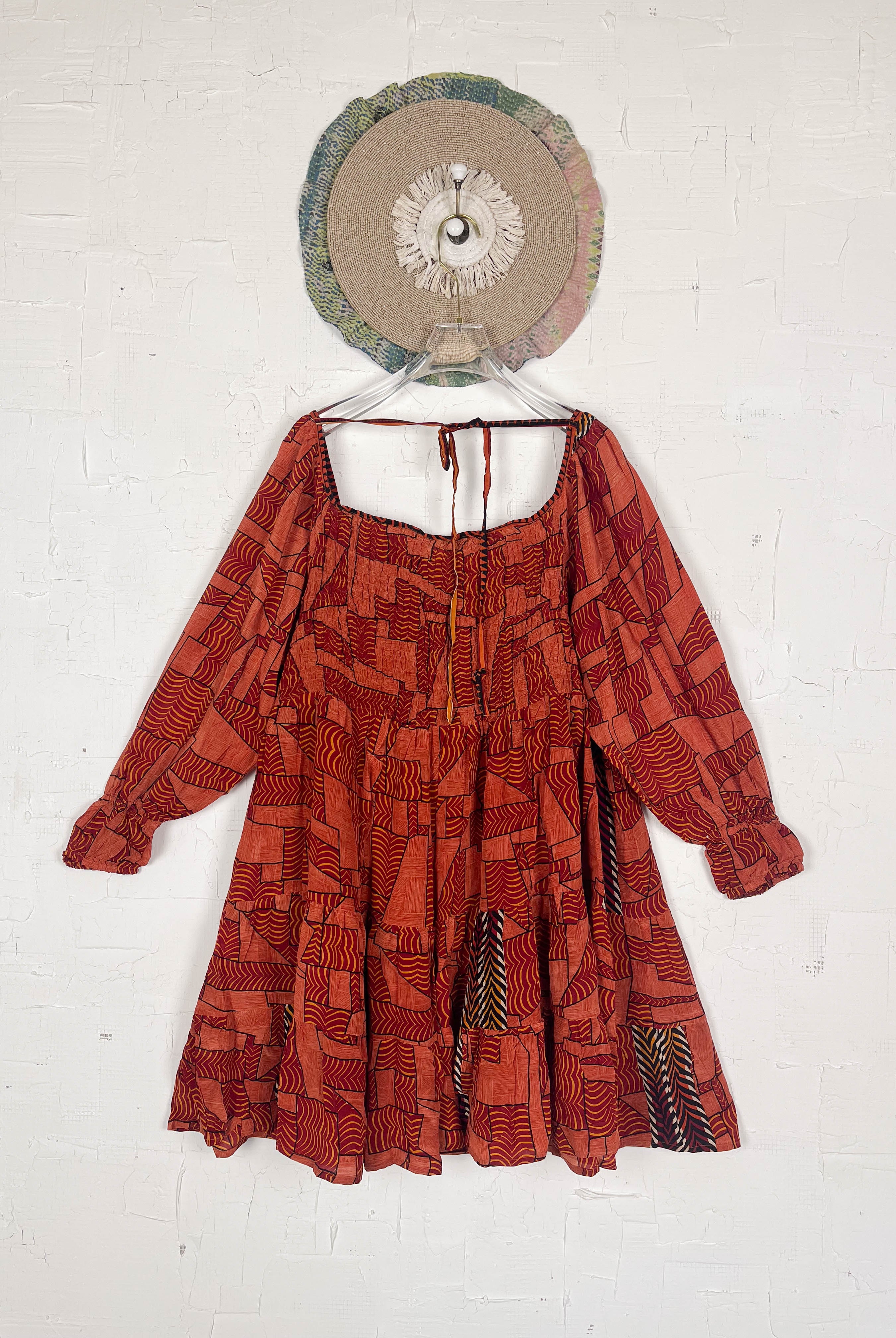 Silk dress with boho print - Love Protect Sustain