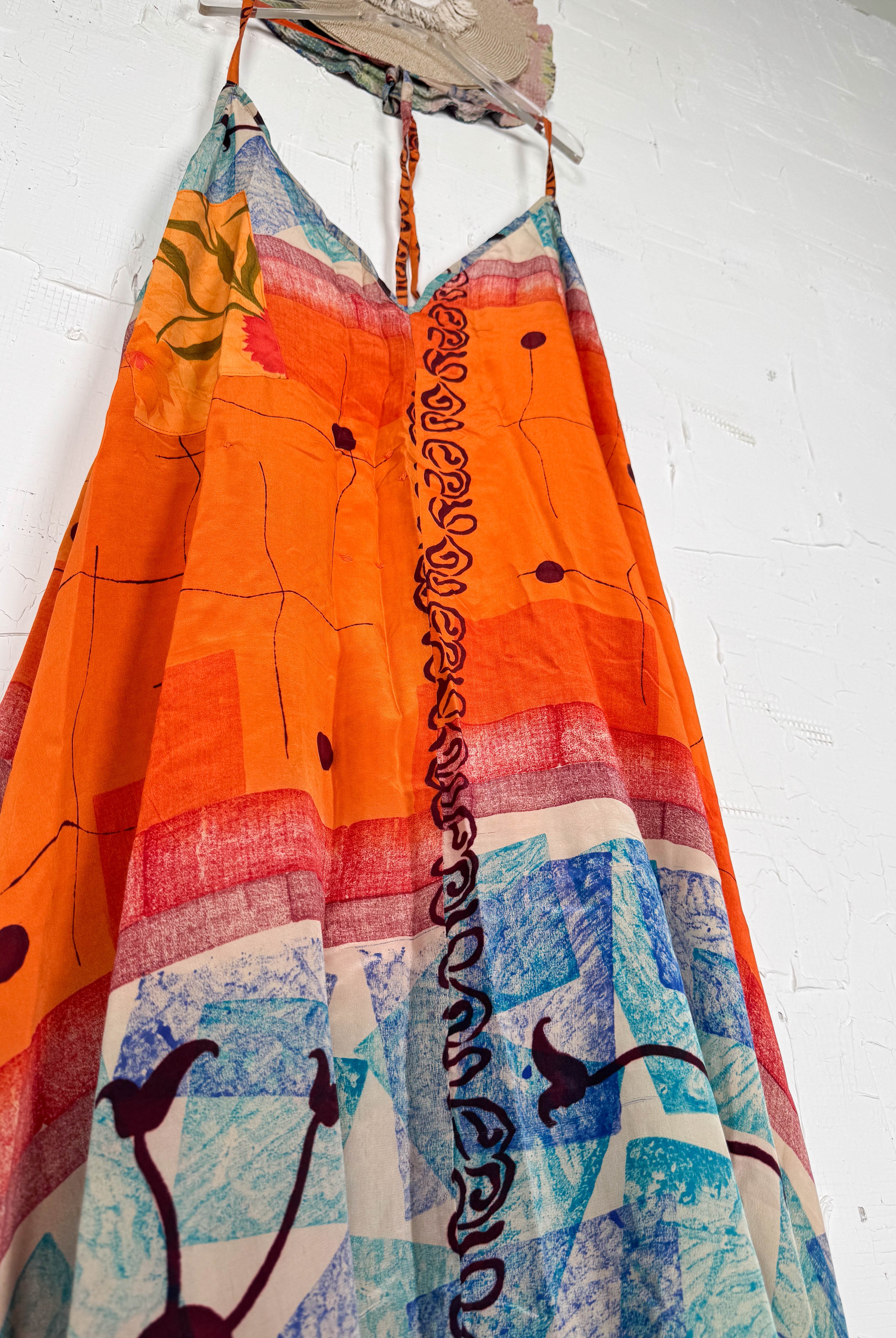 Silk halter dress - Love Protect Sustain