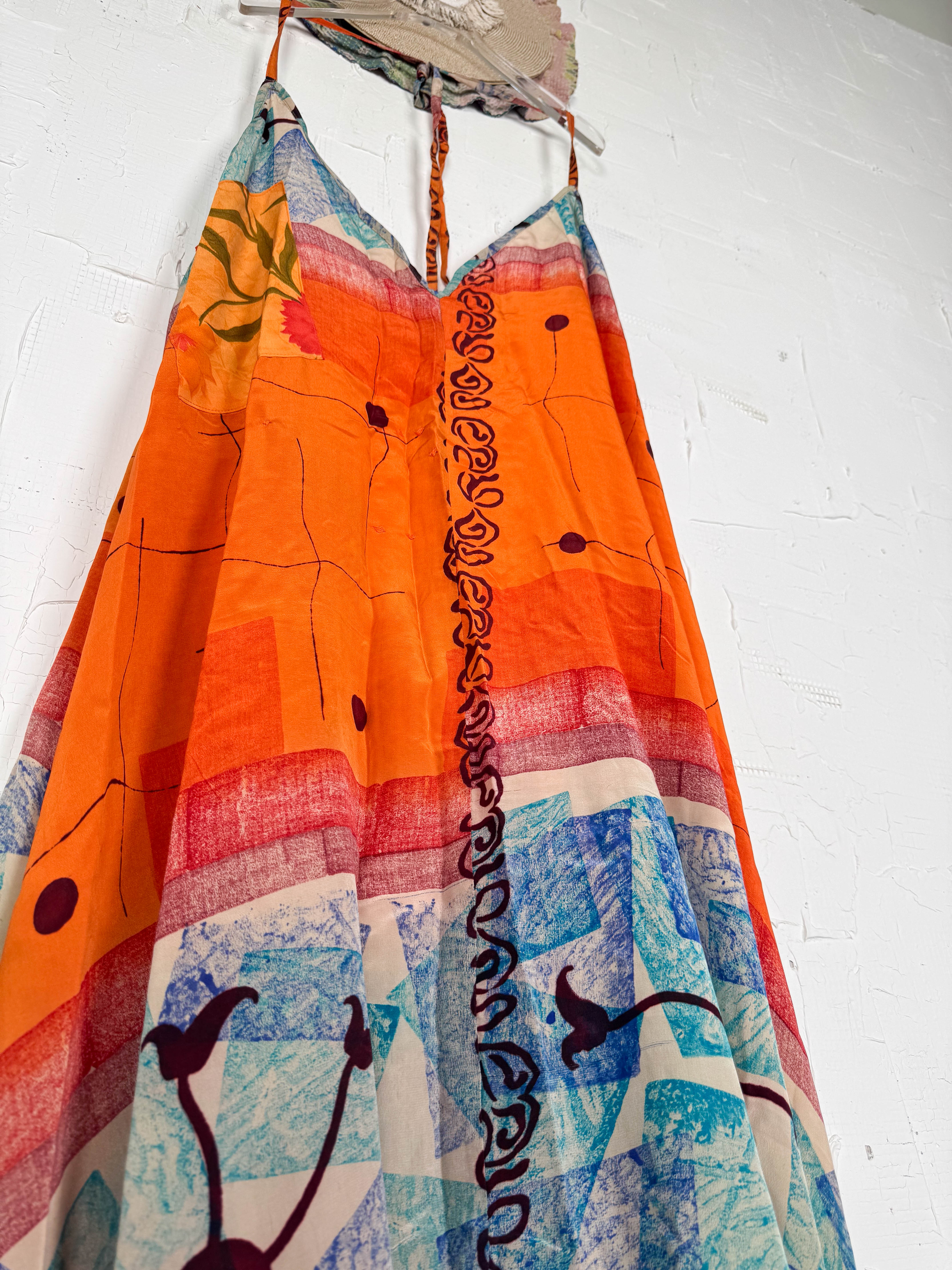 Silk halter dress - Love Protect Sustain