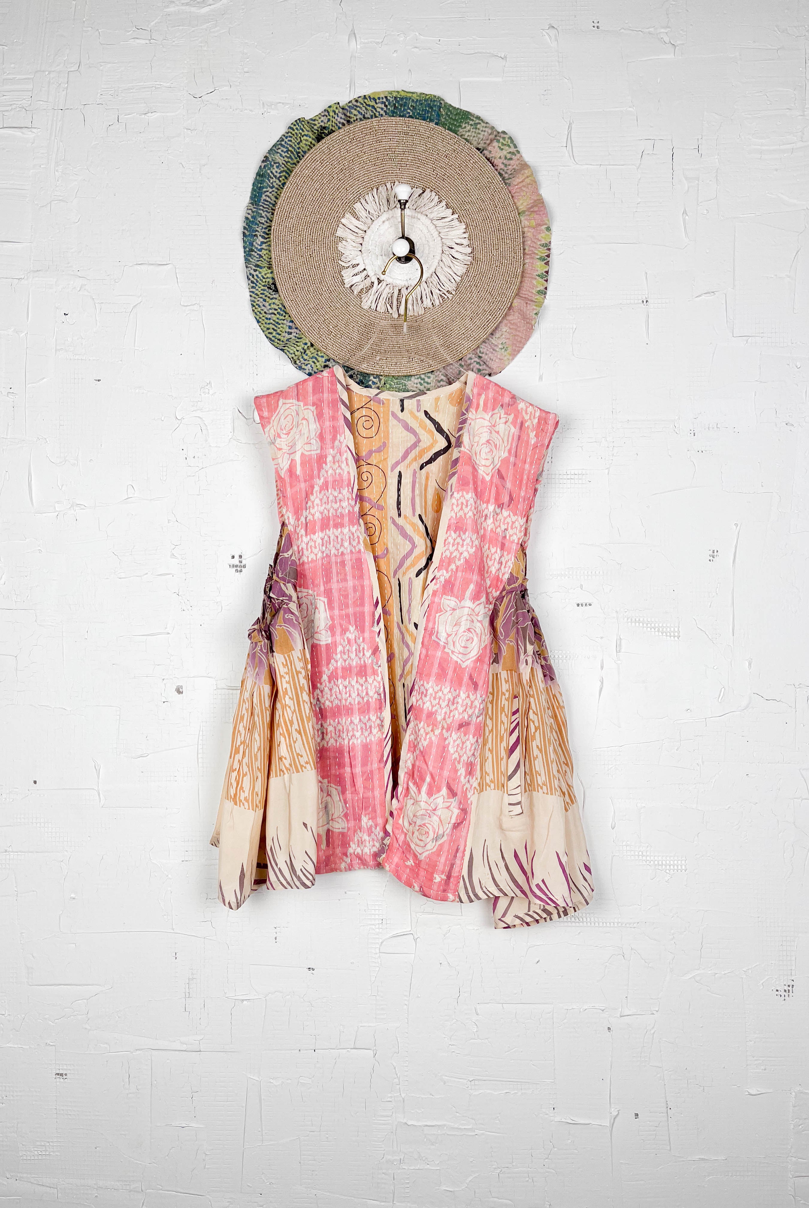 Silk kantha vest - Love Protect Sustain