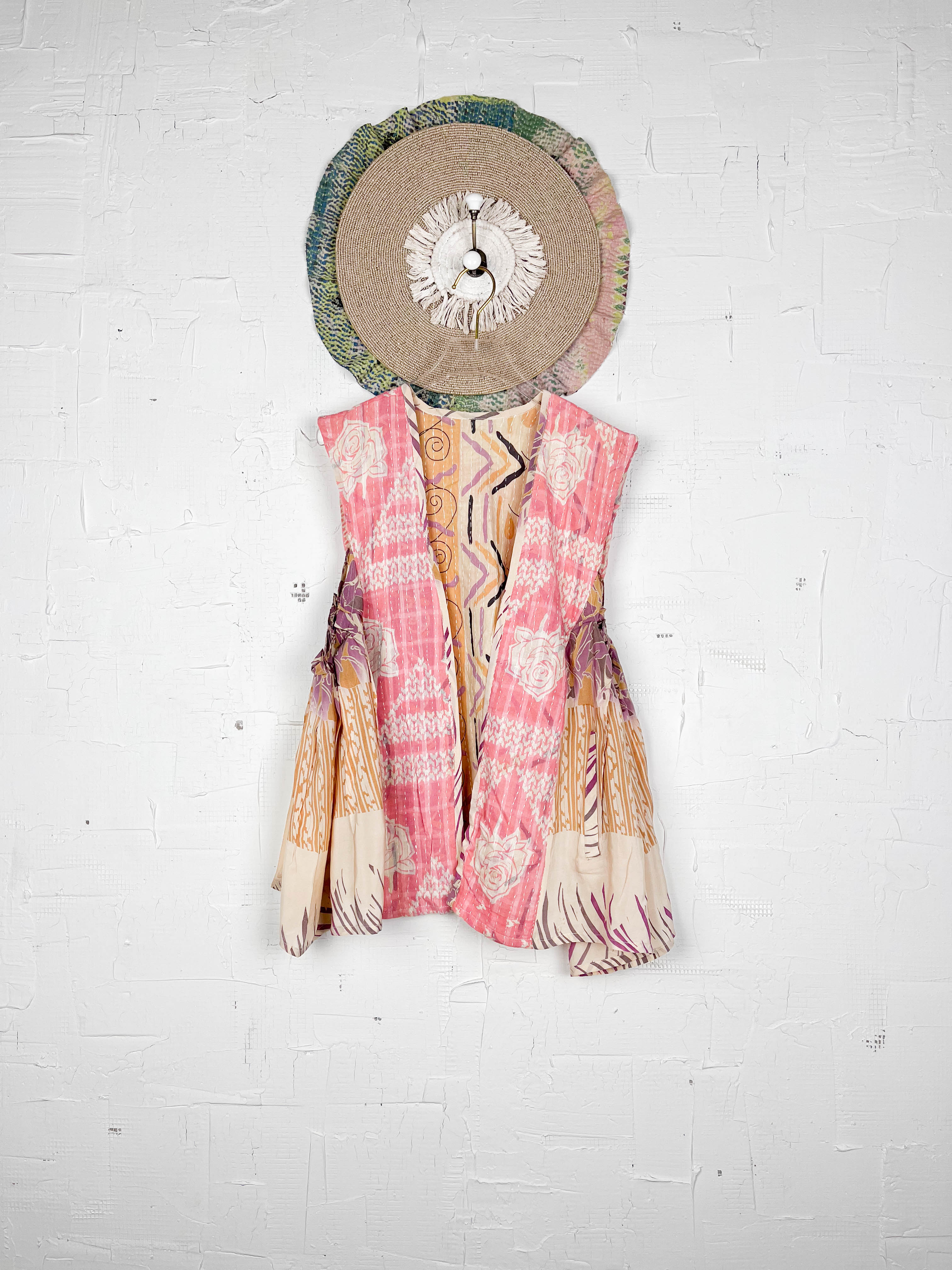 Silk kantha vest - Love Protect Sustain