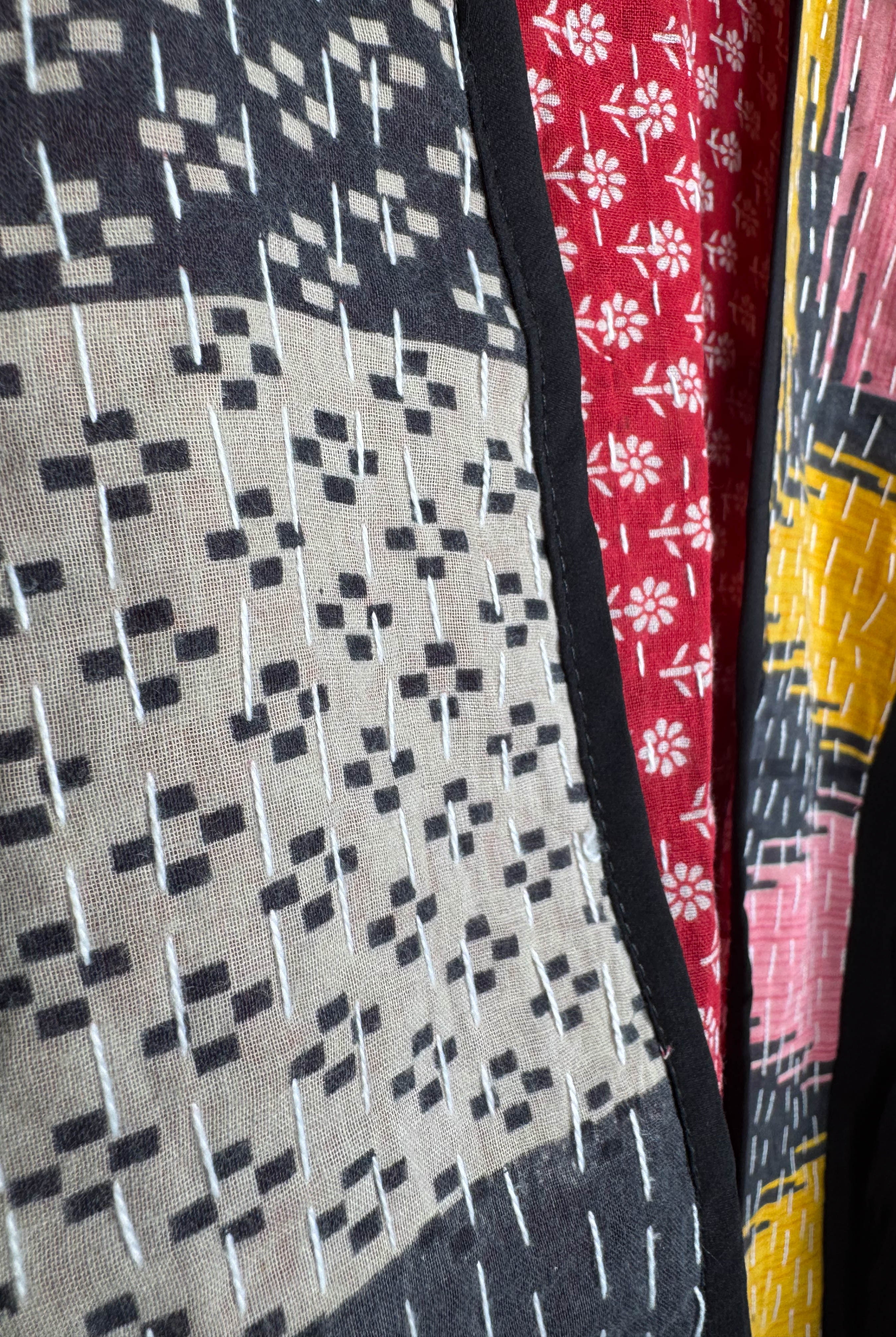 Silk kantha vest - Love Protect Sustain