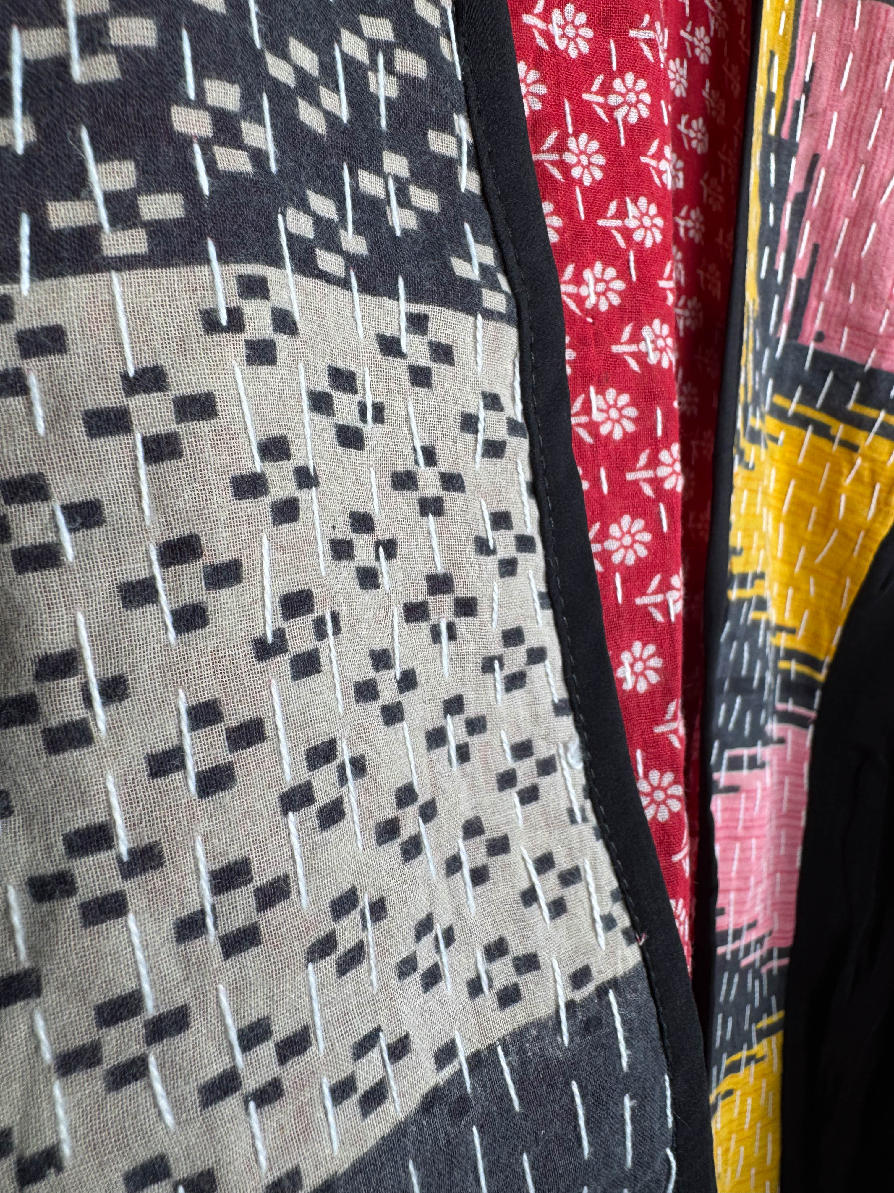 Silk kantha vest - Love Protect Sustain