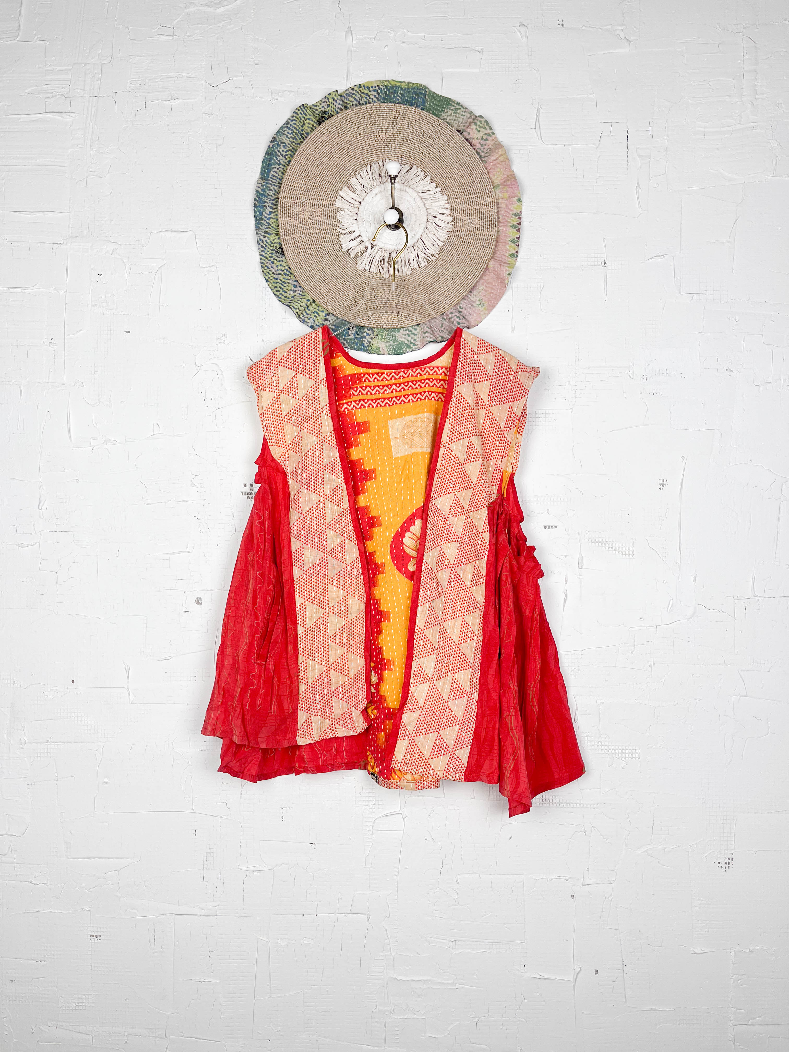 Silk kantha vest - Love Protect Sustain