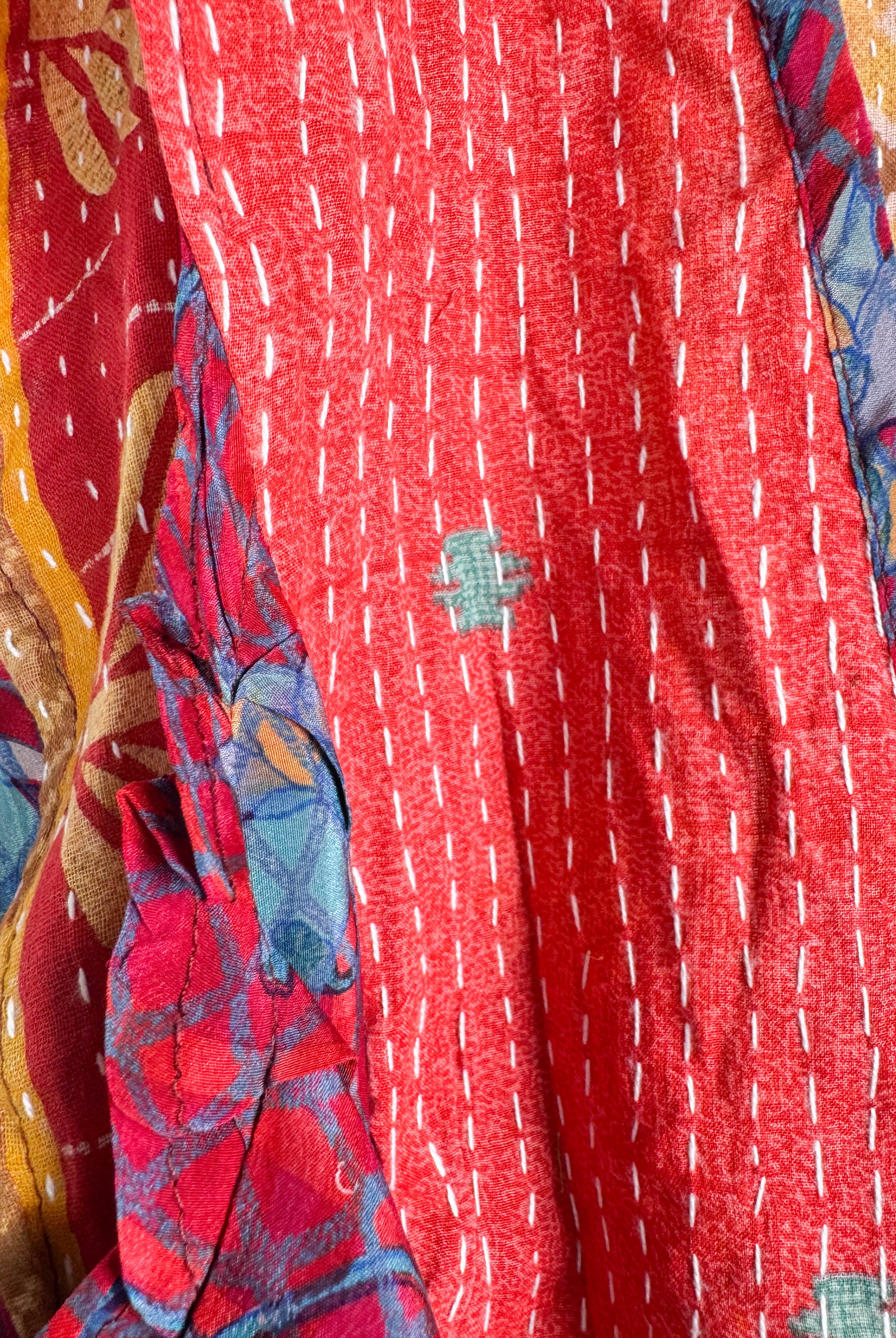 Silk kantha vest online - Love Protect Sustain