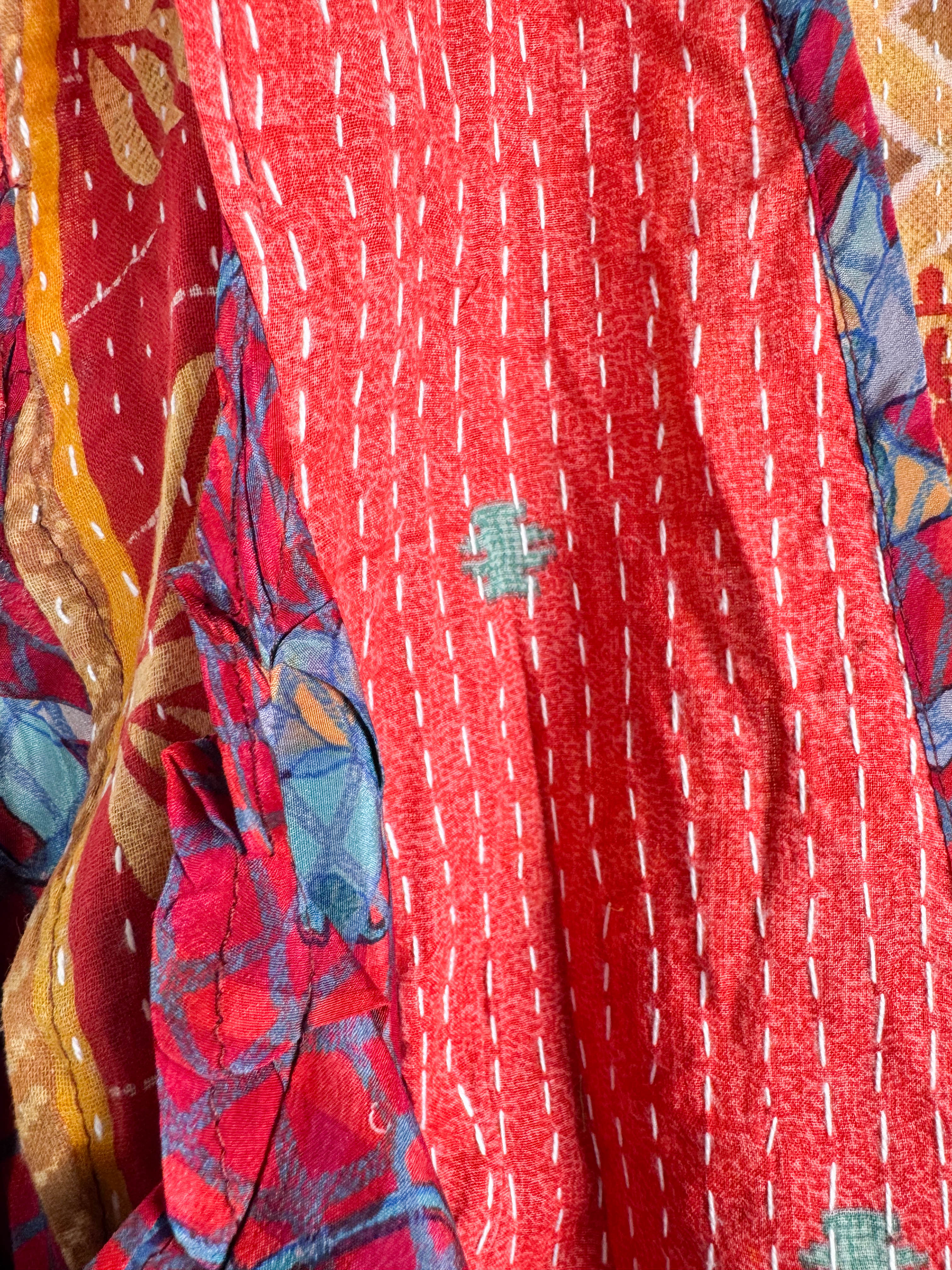 Silk kantha vest online - Love Protect Sustain