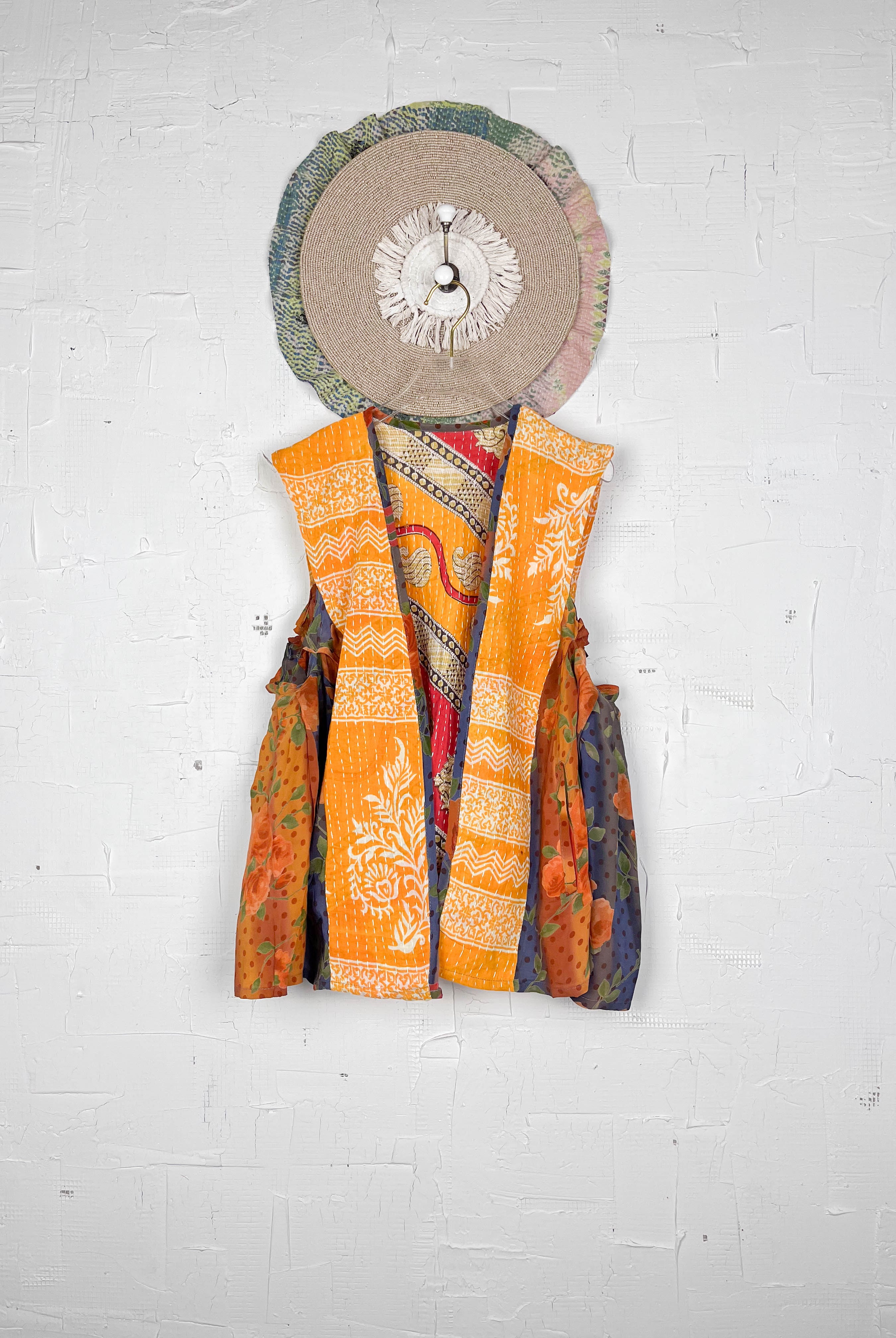 Silk kantha vest online - Love Protect Sustain