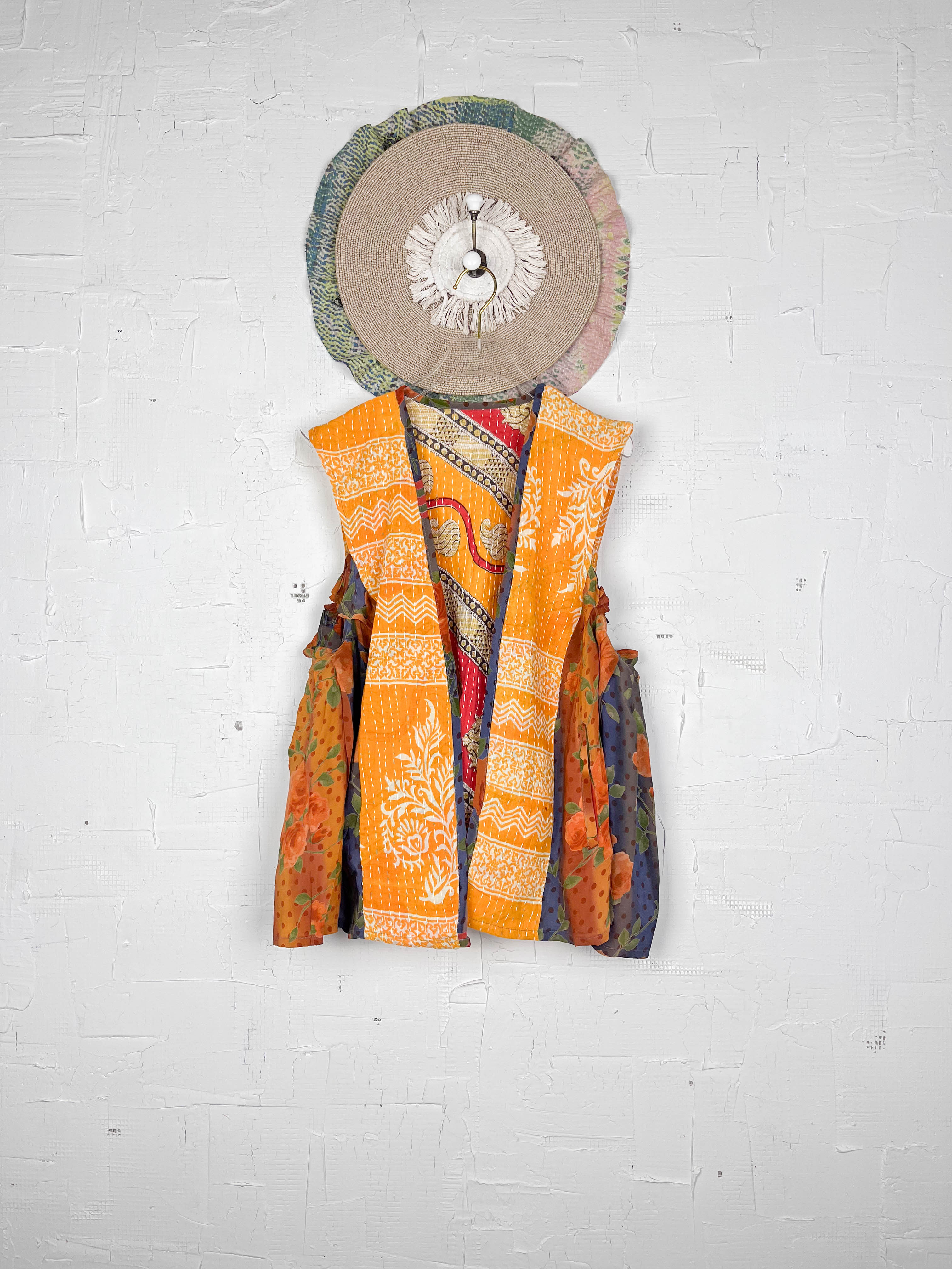 Silk kantha vest online - Love Protect Sustain