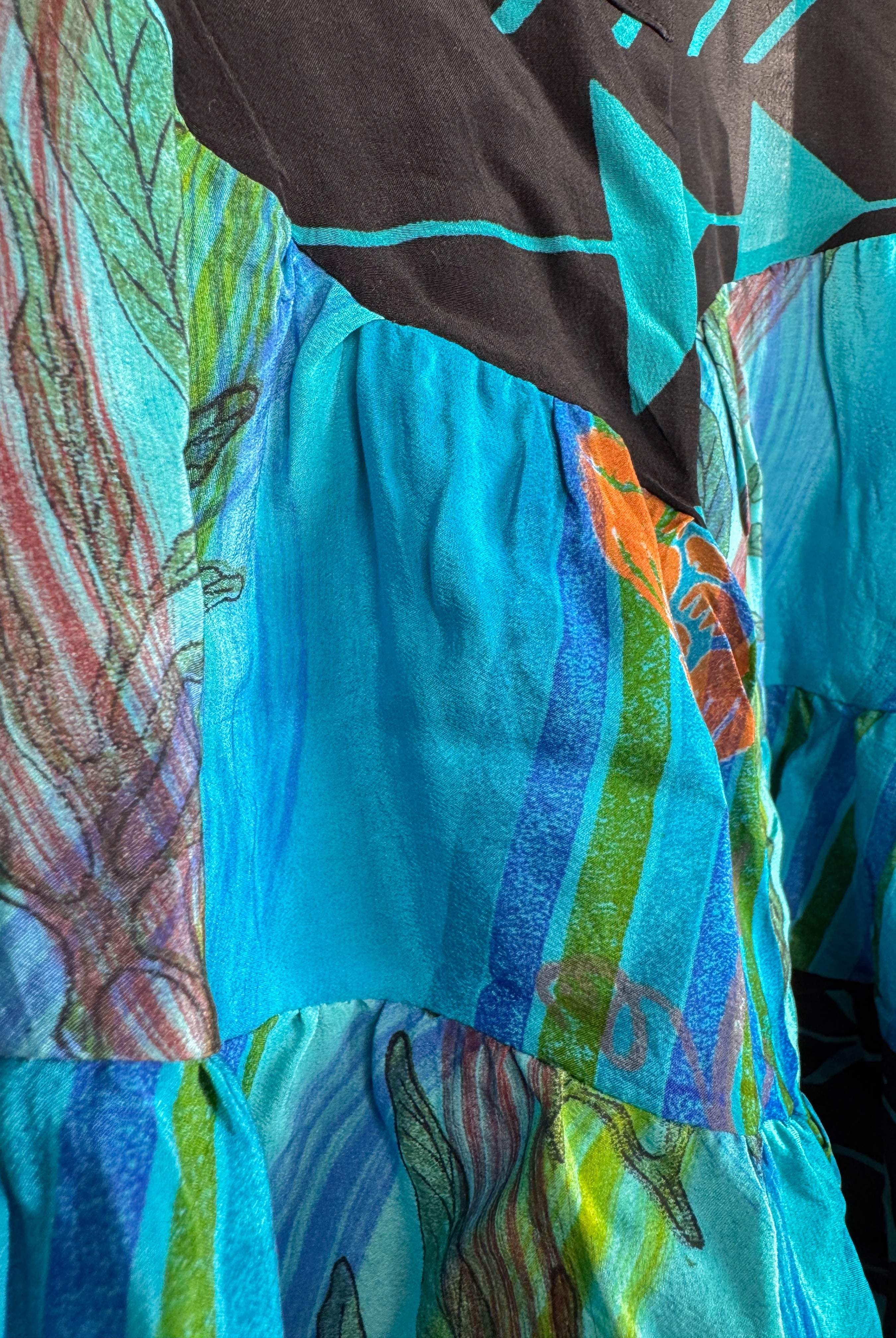 Silk sari patchwork top - Love Protect Sustain