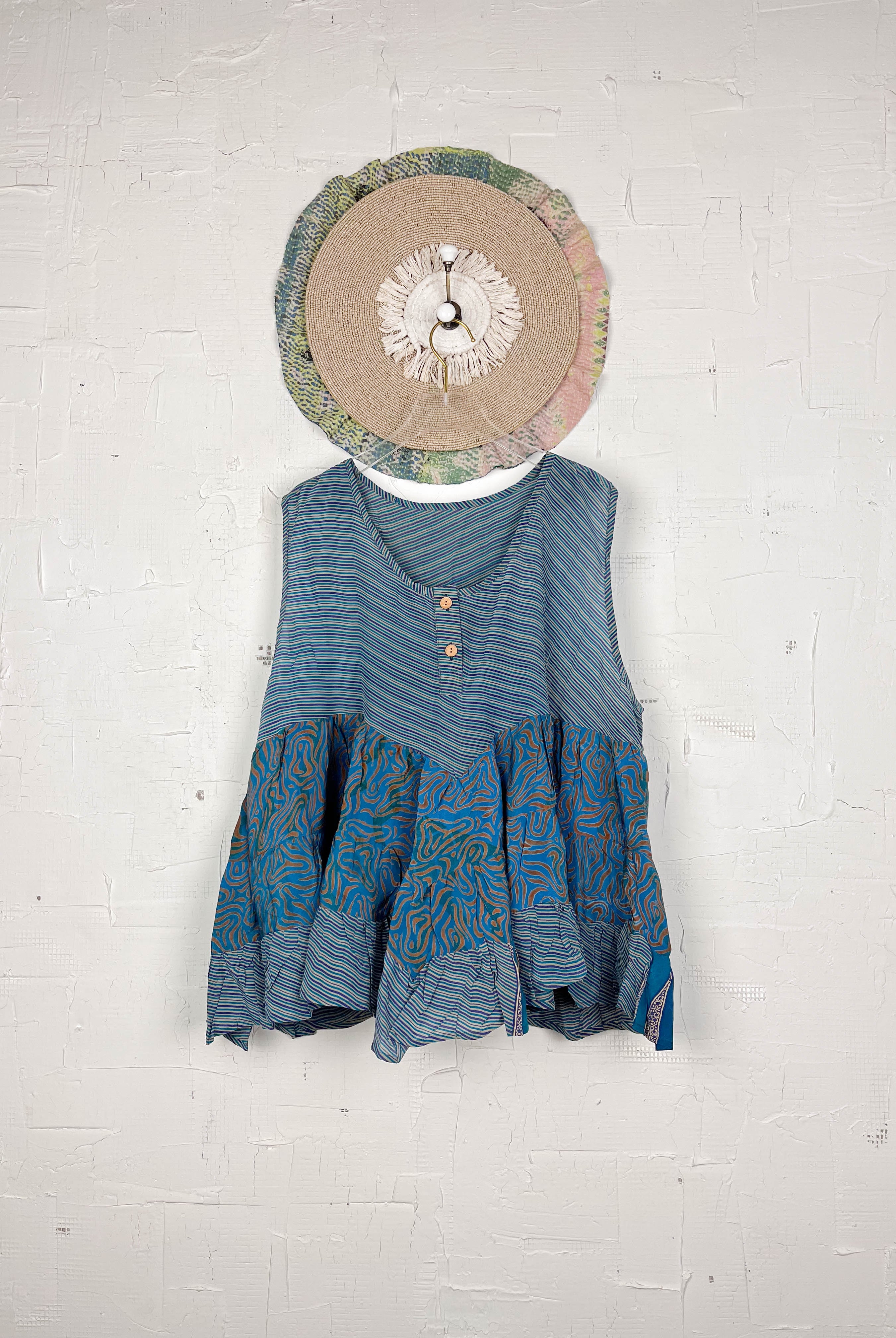 Silk sari patchwork top - Love Protect Sustain