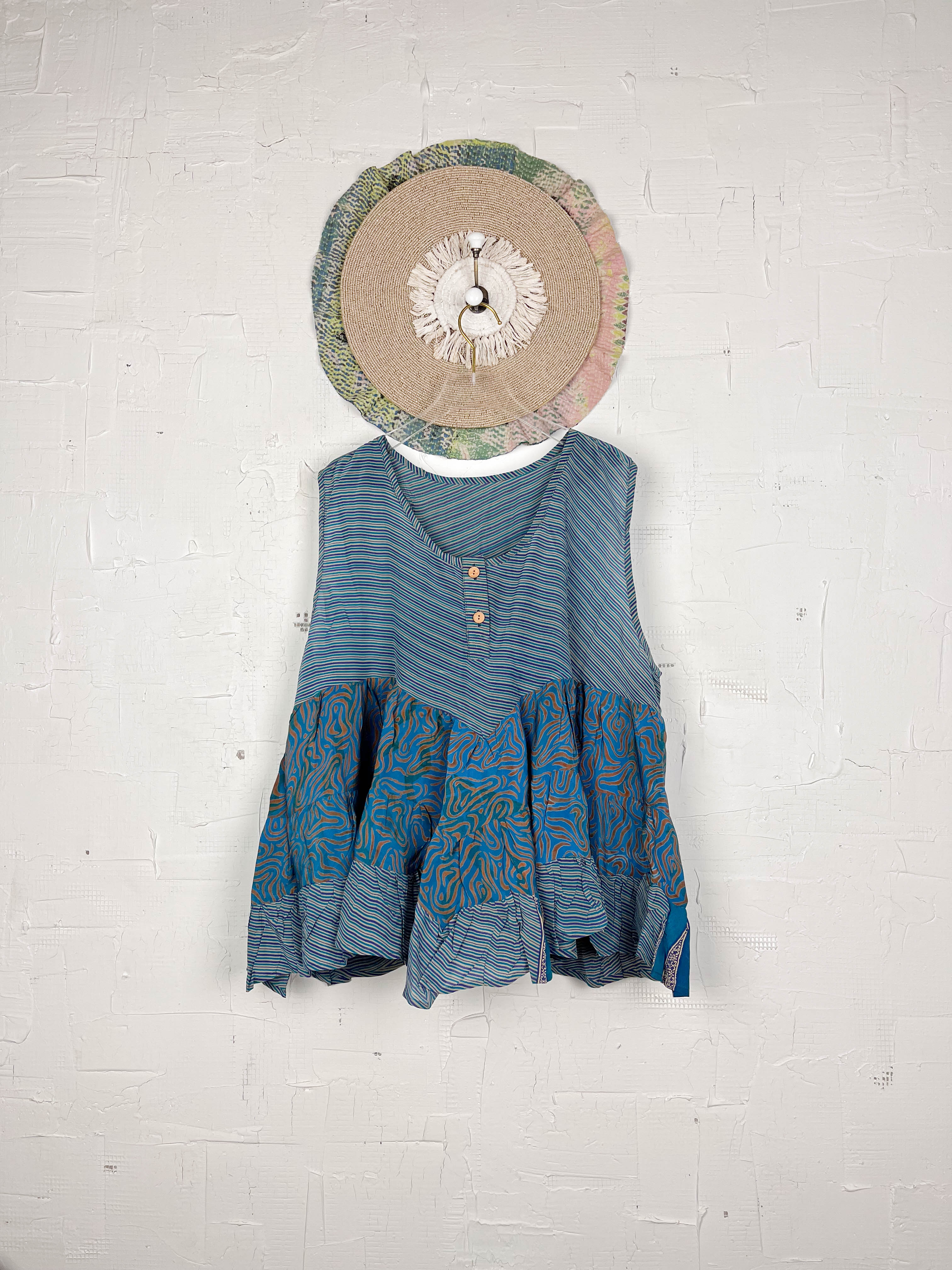 Silk sari patchwork top - Love Protect Sustain