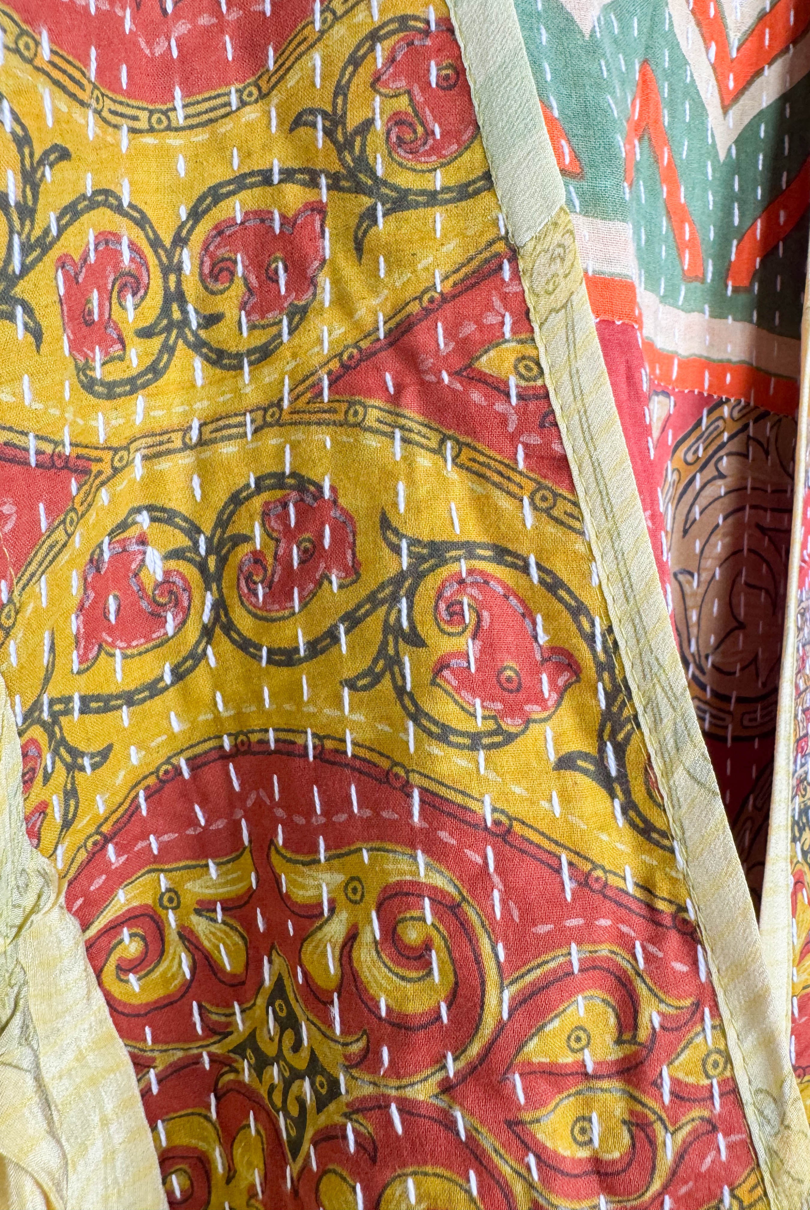 Silk top with kantha embroidery - Love Protect Sustain