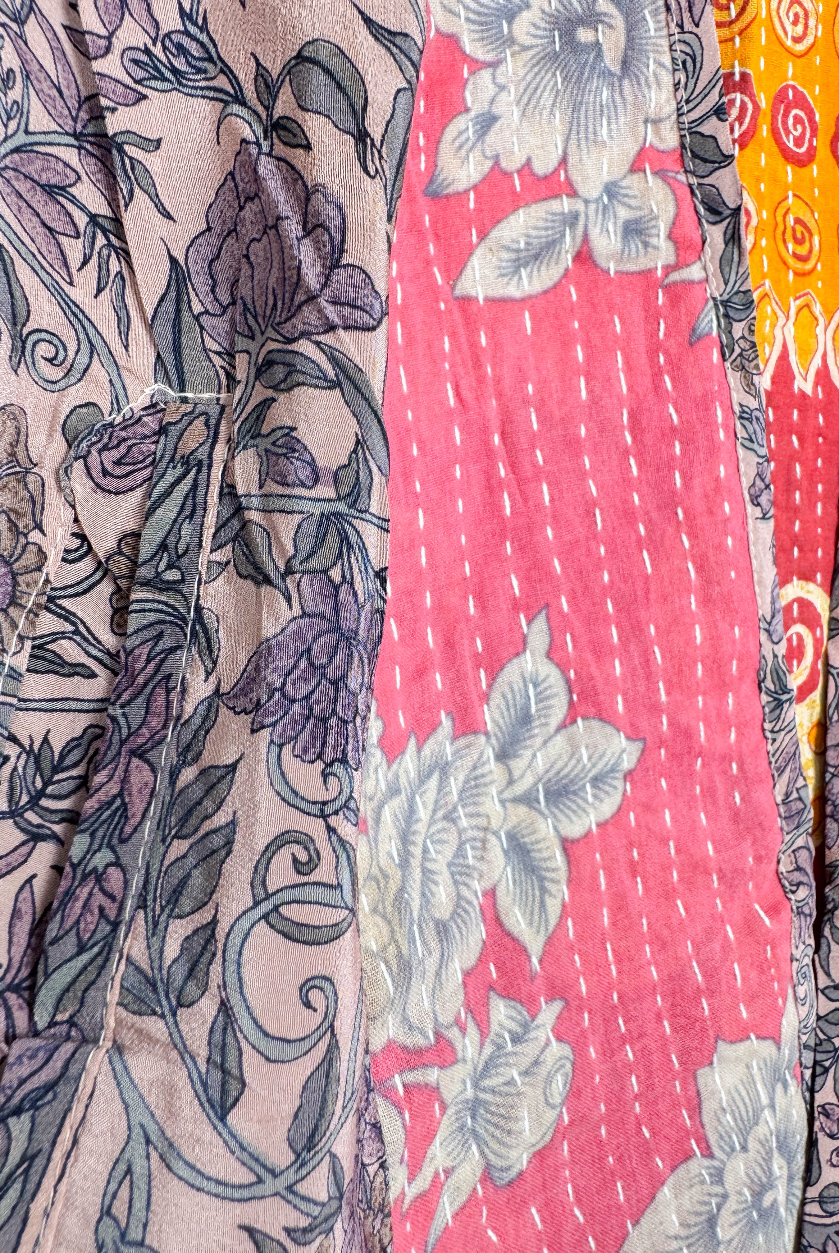 Sleeveless silk kantha top - Love Protect Sustain