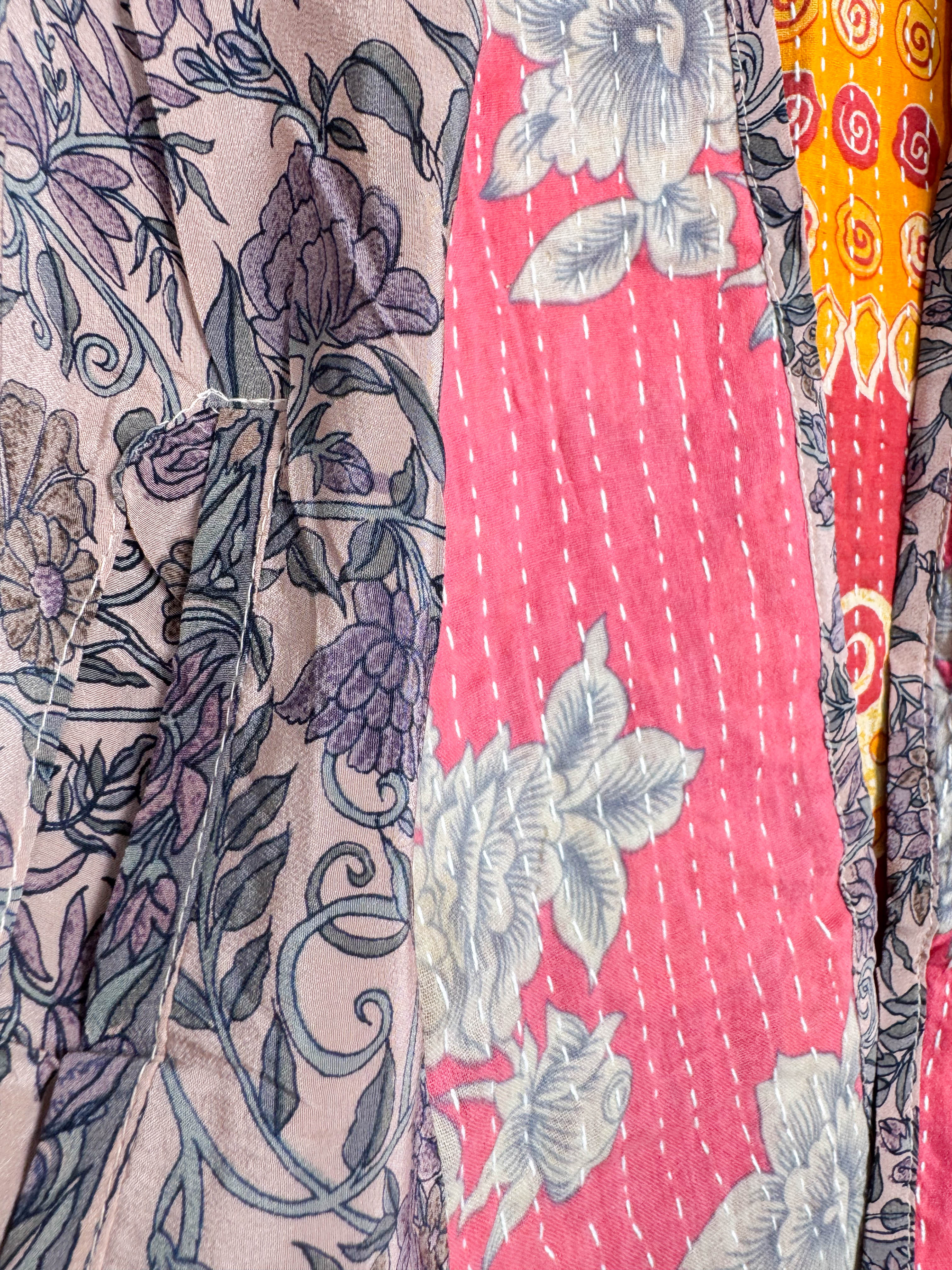 Sleeveless silk kantha top - Love Protect Sustain