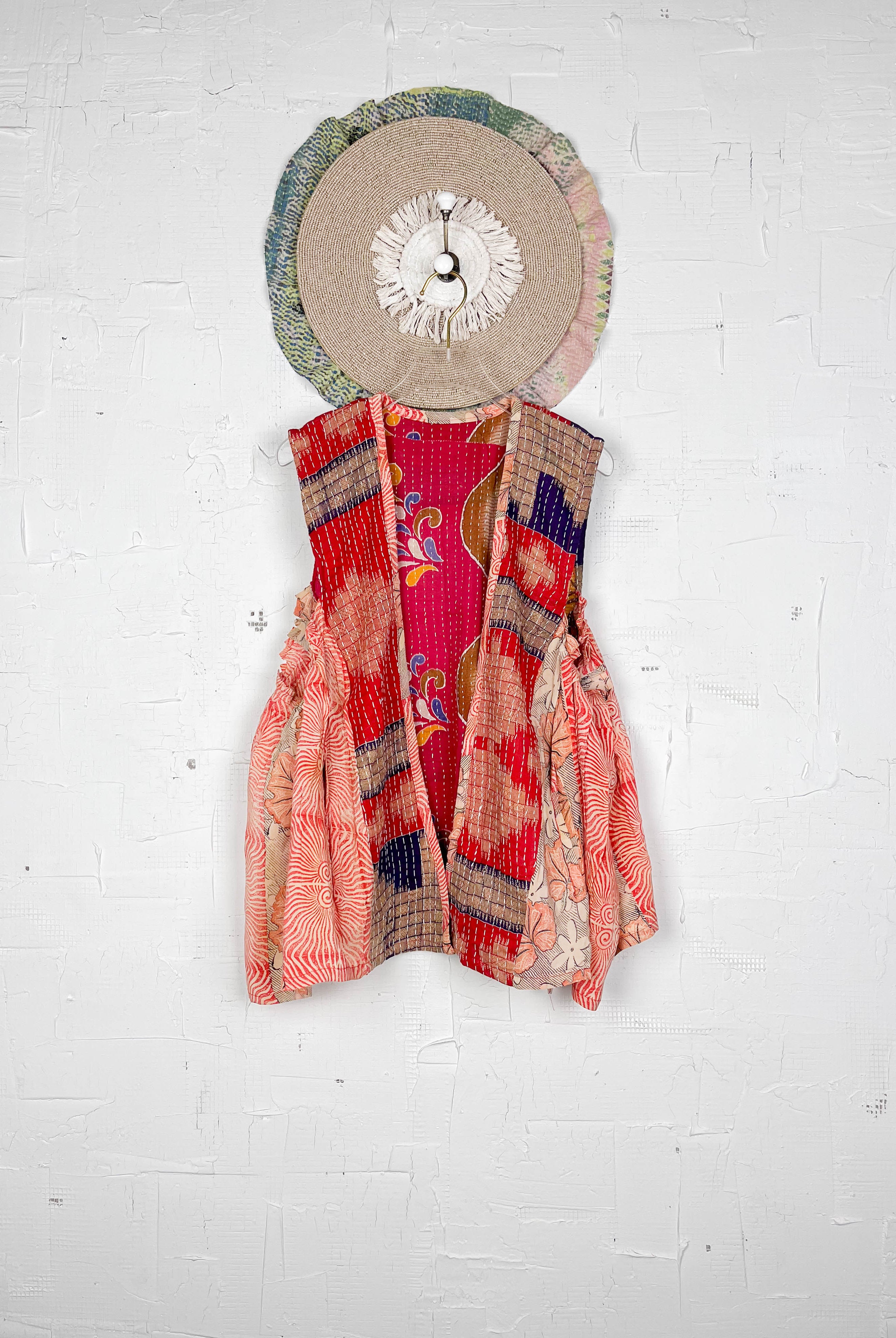 Sleeveless silk kantha top - Love Protect Sustain