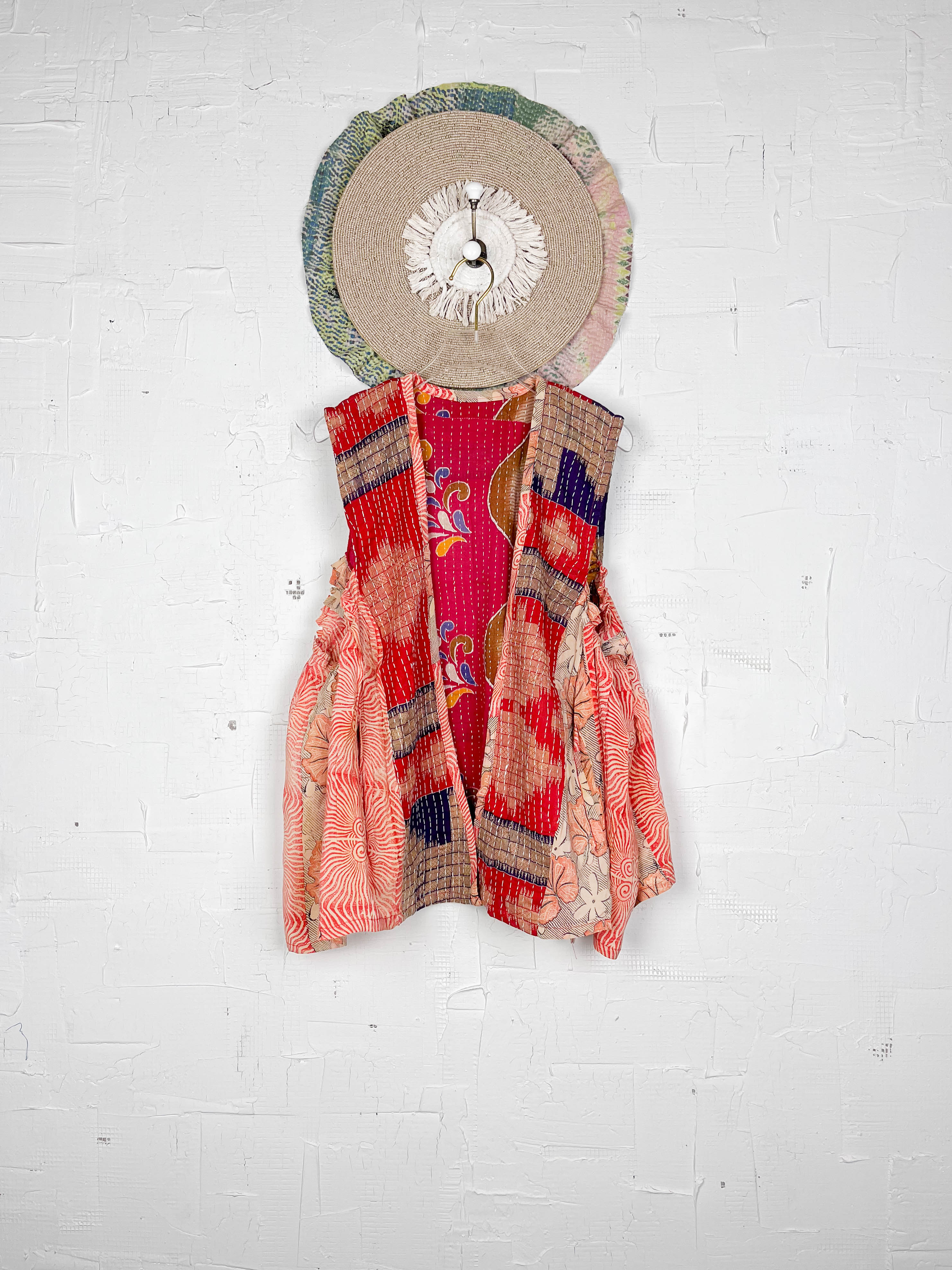 Sleeveless silk kantha top - Love Protect Sustain