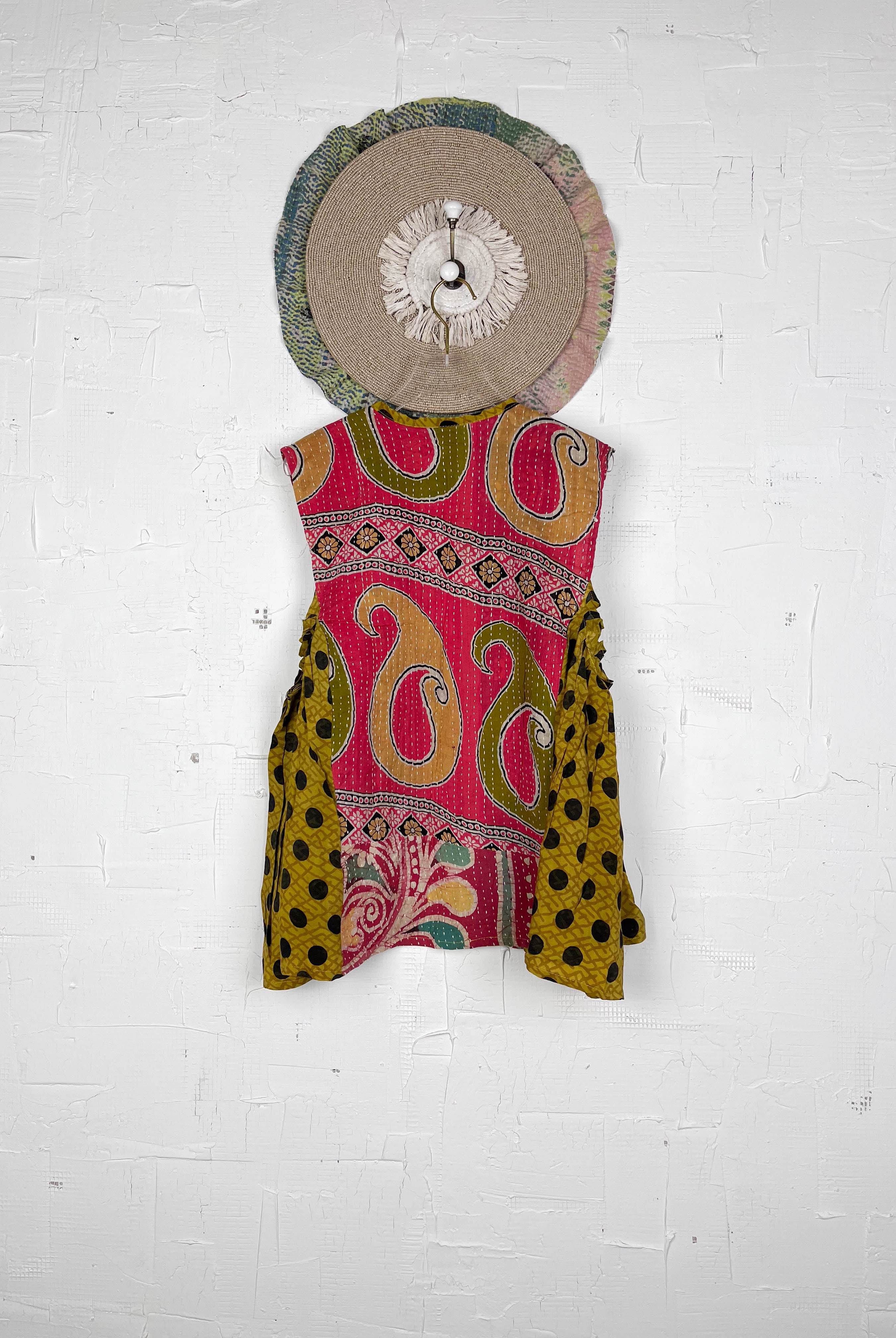 Sleeveless silk kantha top - Love Protect Sustain