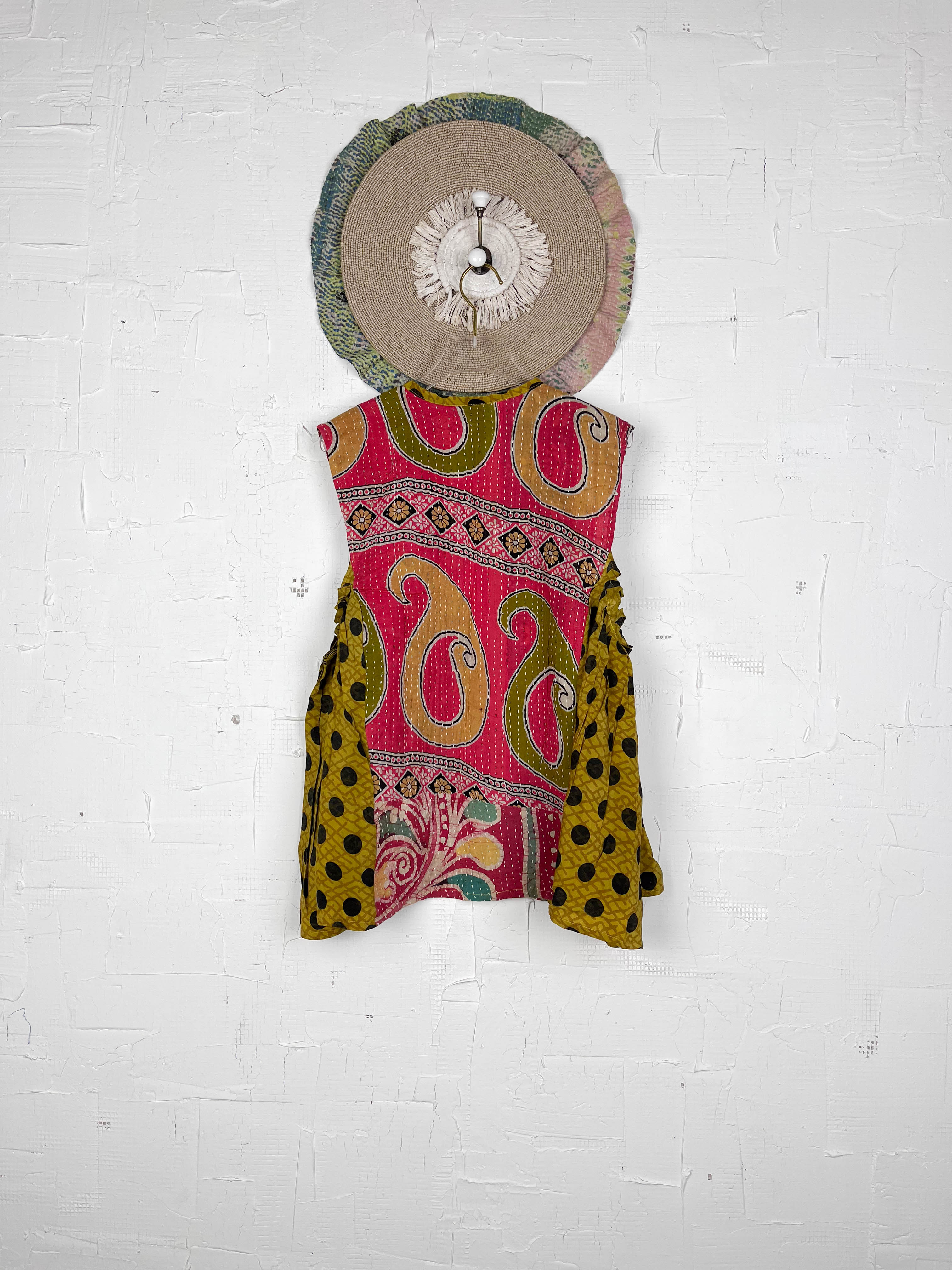 Sleeveless silk kantha top - Love Protect Sustain