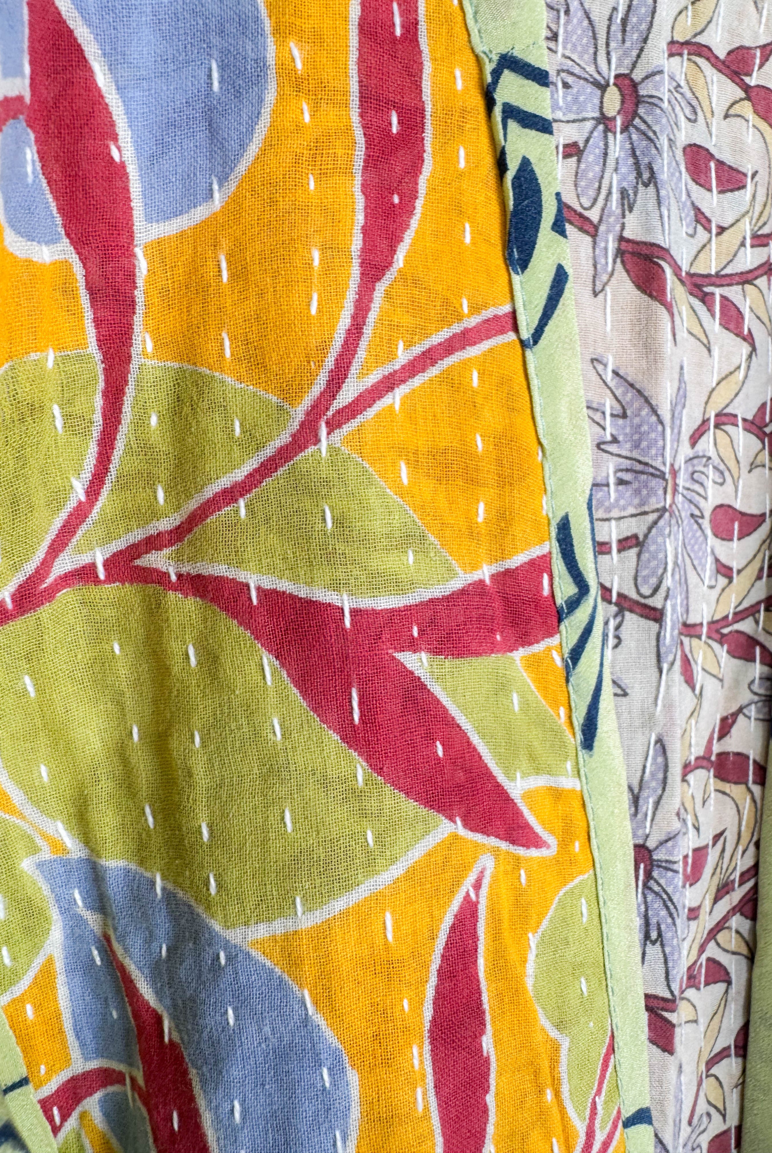 Sleeveless silk kantha top - Love Protect Sustain