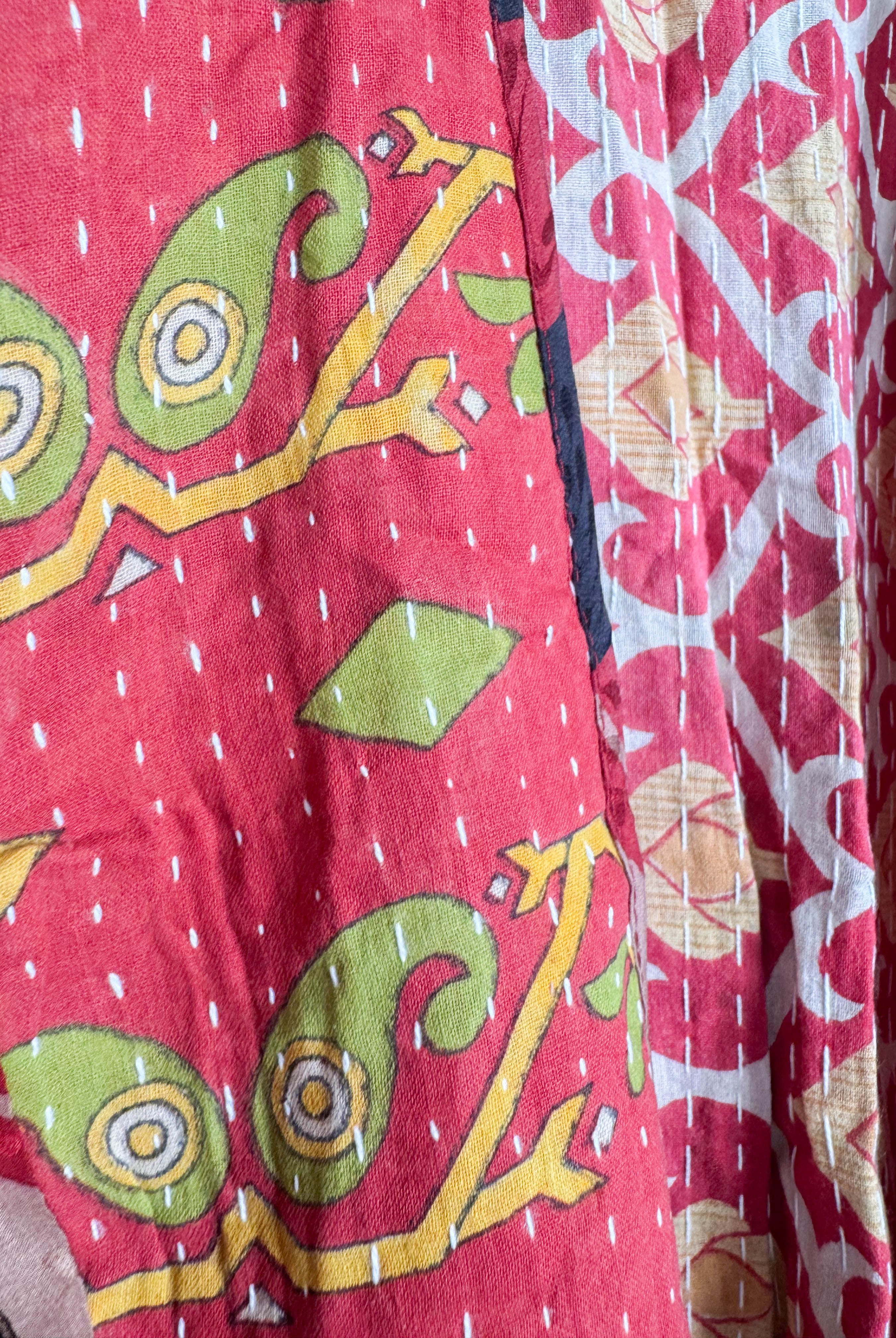 Sleeveless silk kantha top - Love Protect Sustain