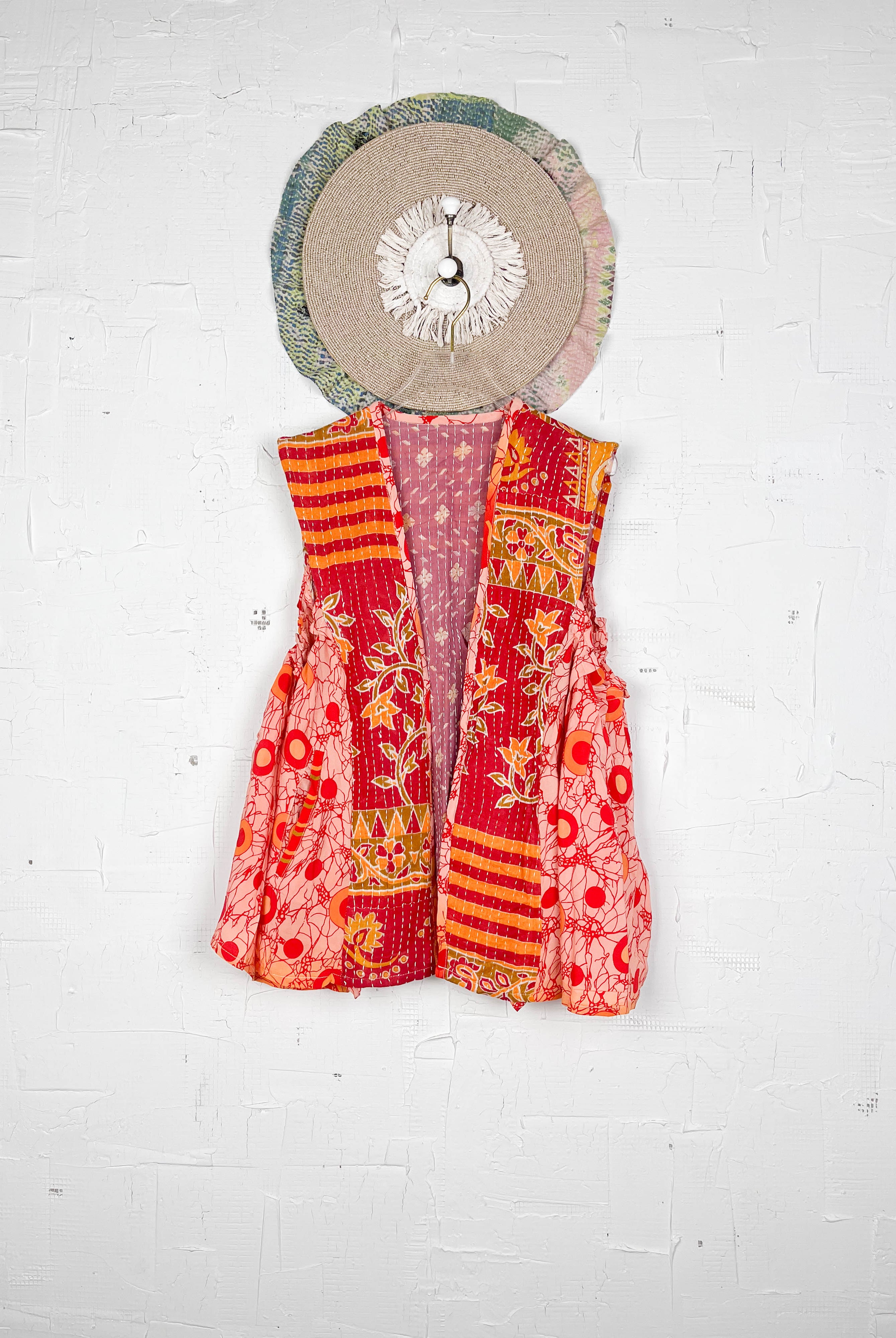 Sleeveless silk kantha top - Love Protect Sustain