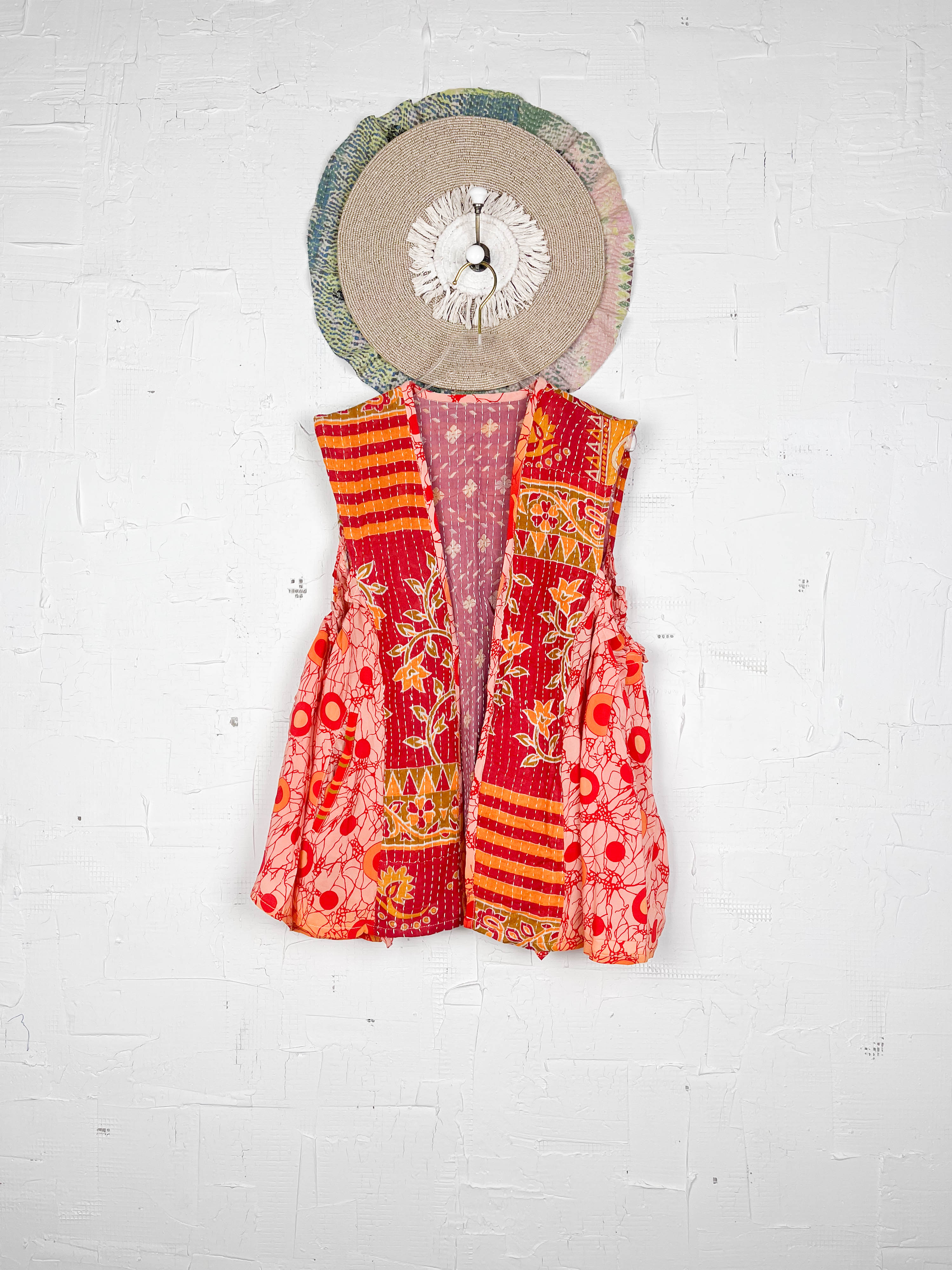 Sleeveless silk kantha top - Love Protect Sustain