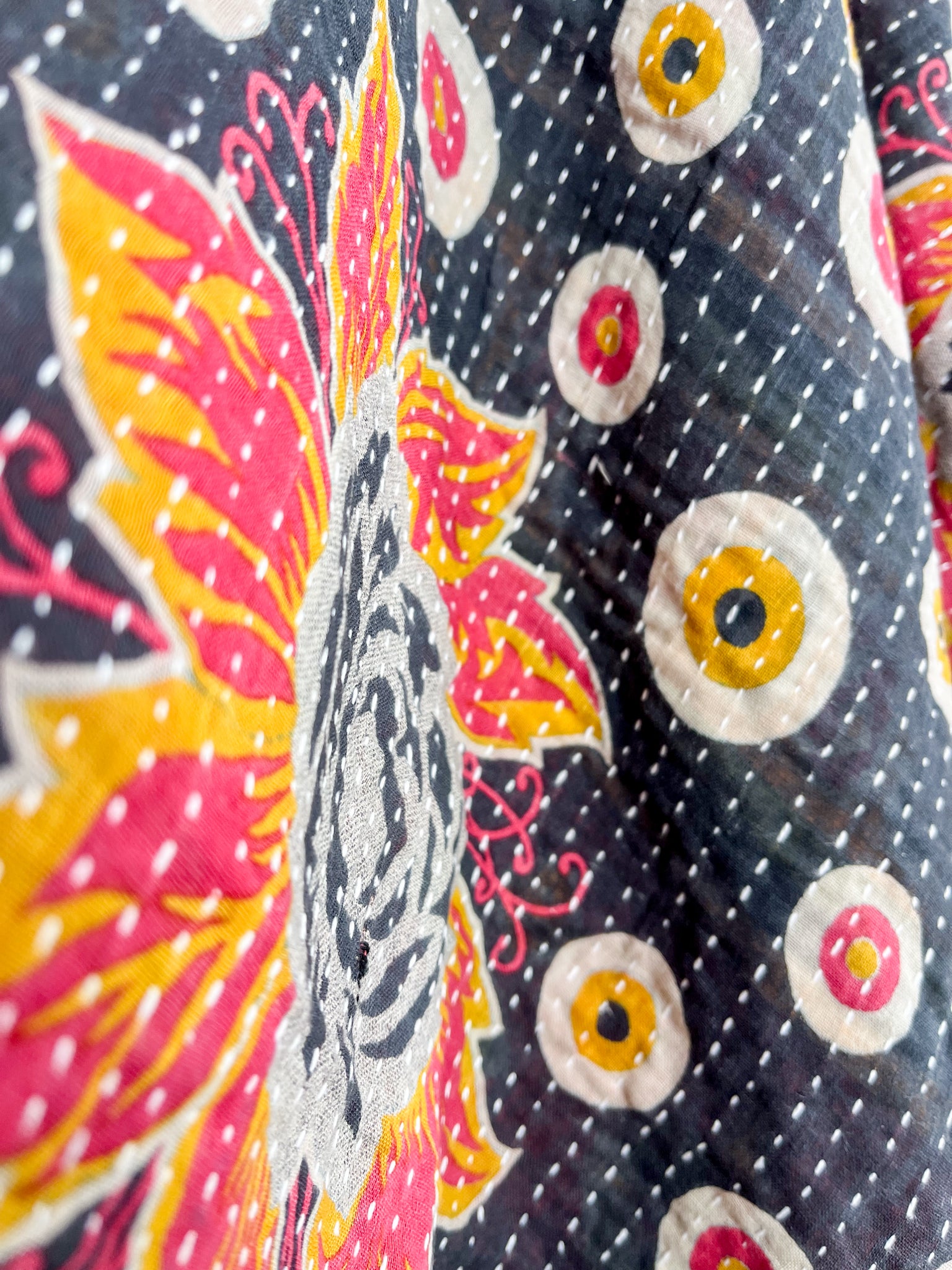 Sustainable kantha poncho- Love Protect Sustain