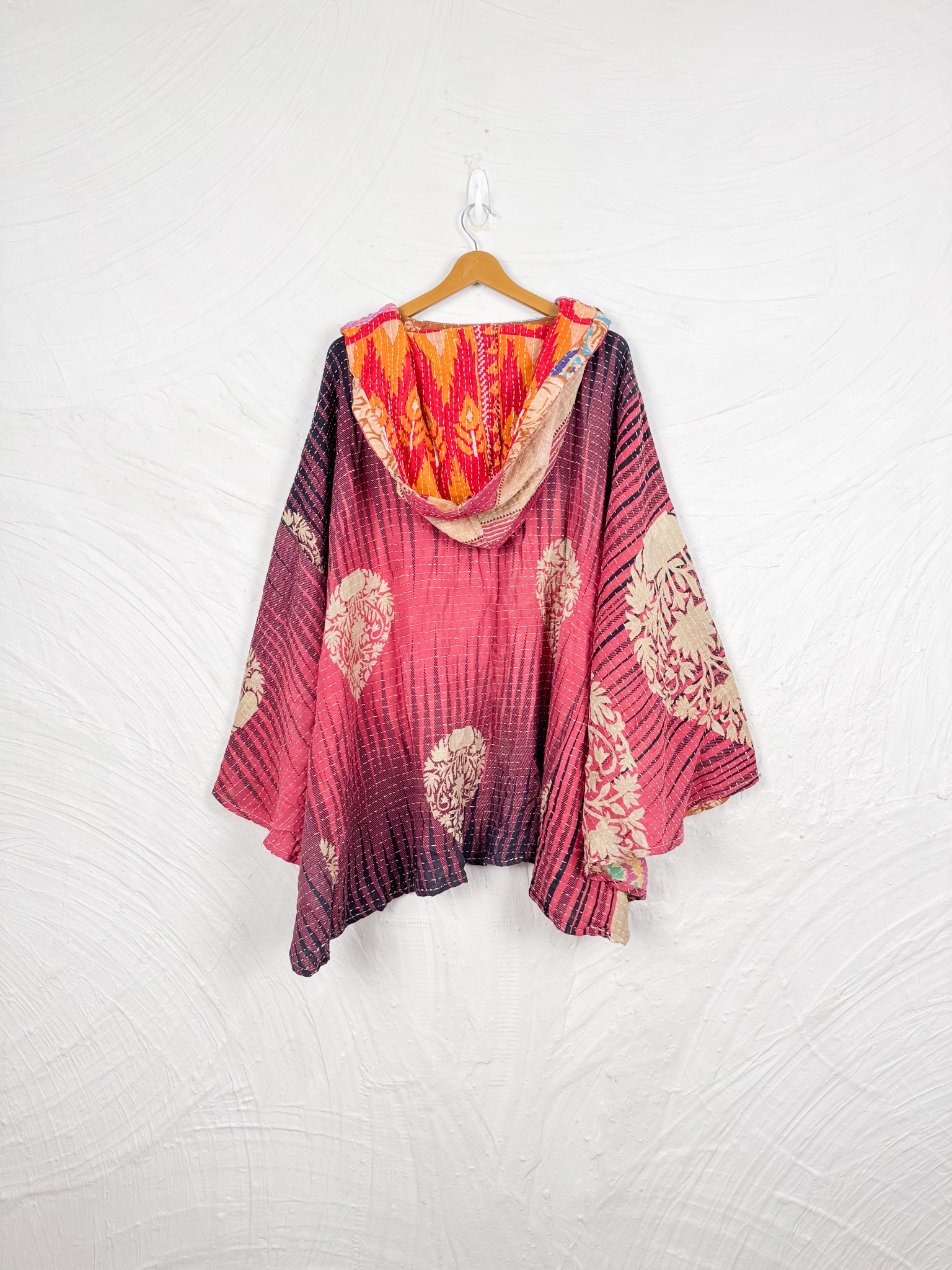 Sustainable kantha poncho - Love Protect Sustain