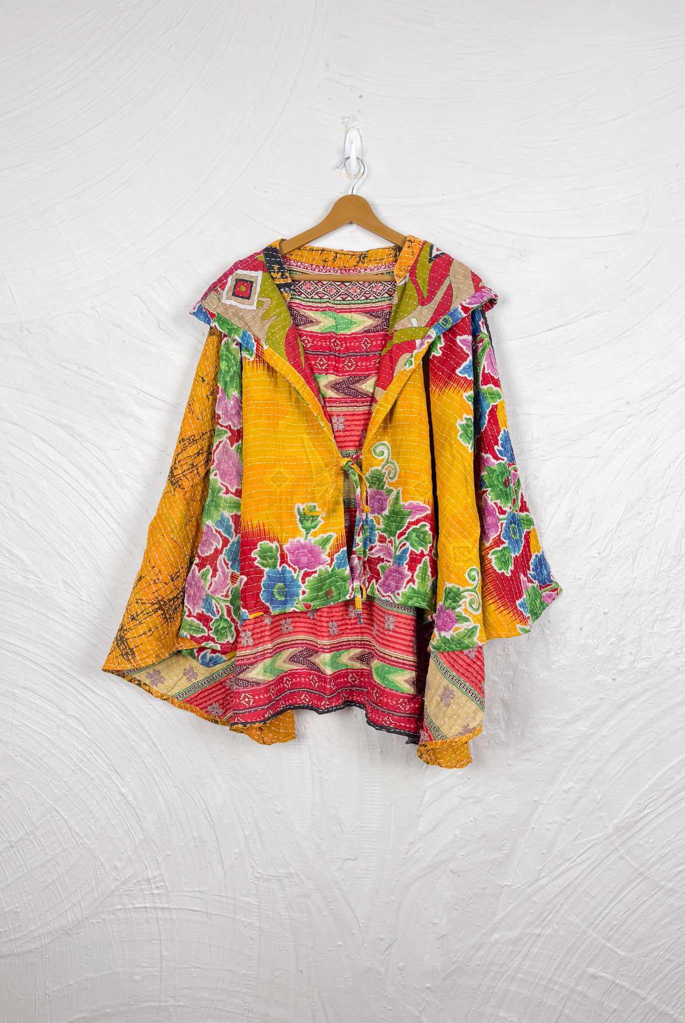 Sustainable kantha poncho - Love Protect Sustain