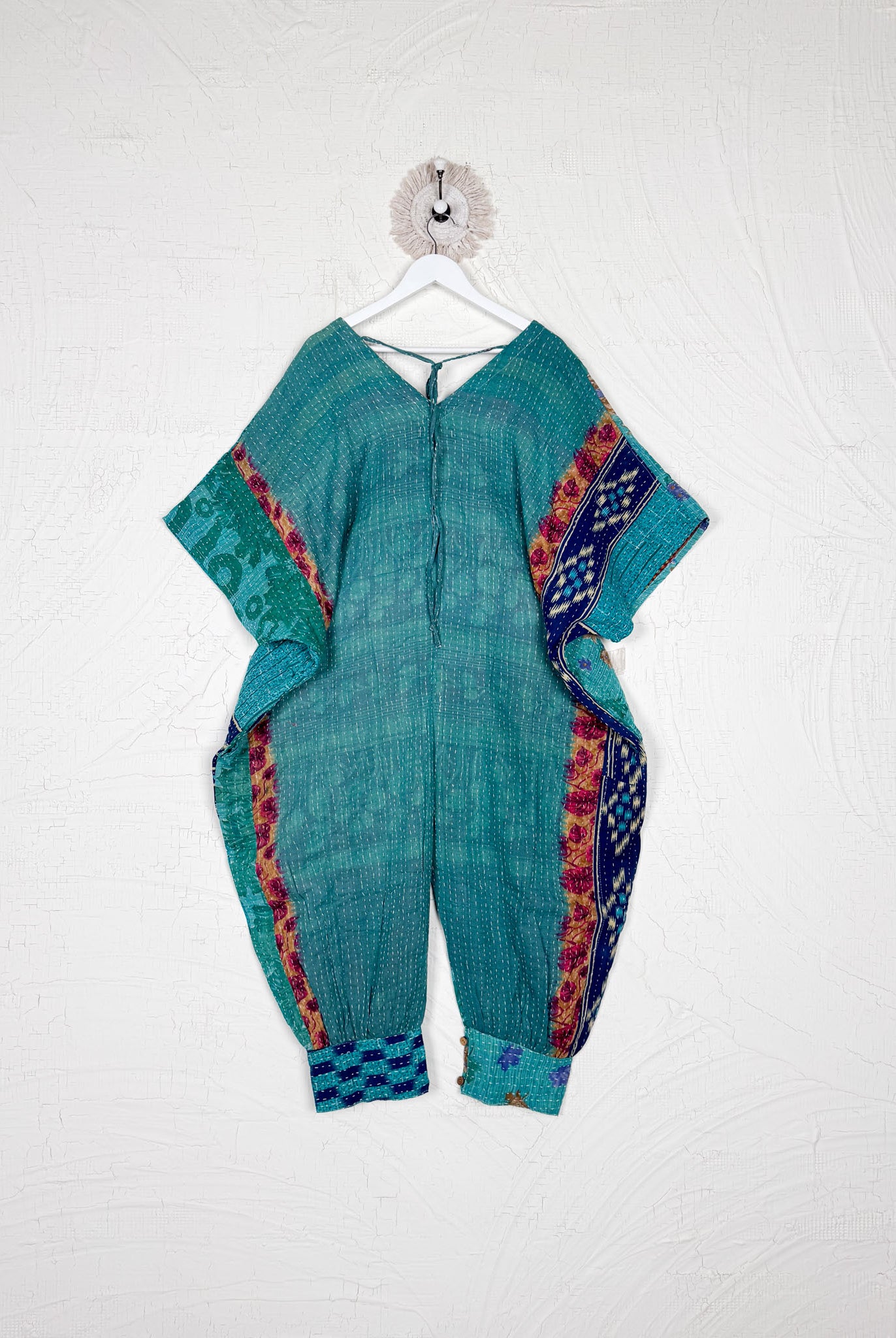 Teal Kantha Jumper - Love Protect Sustain