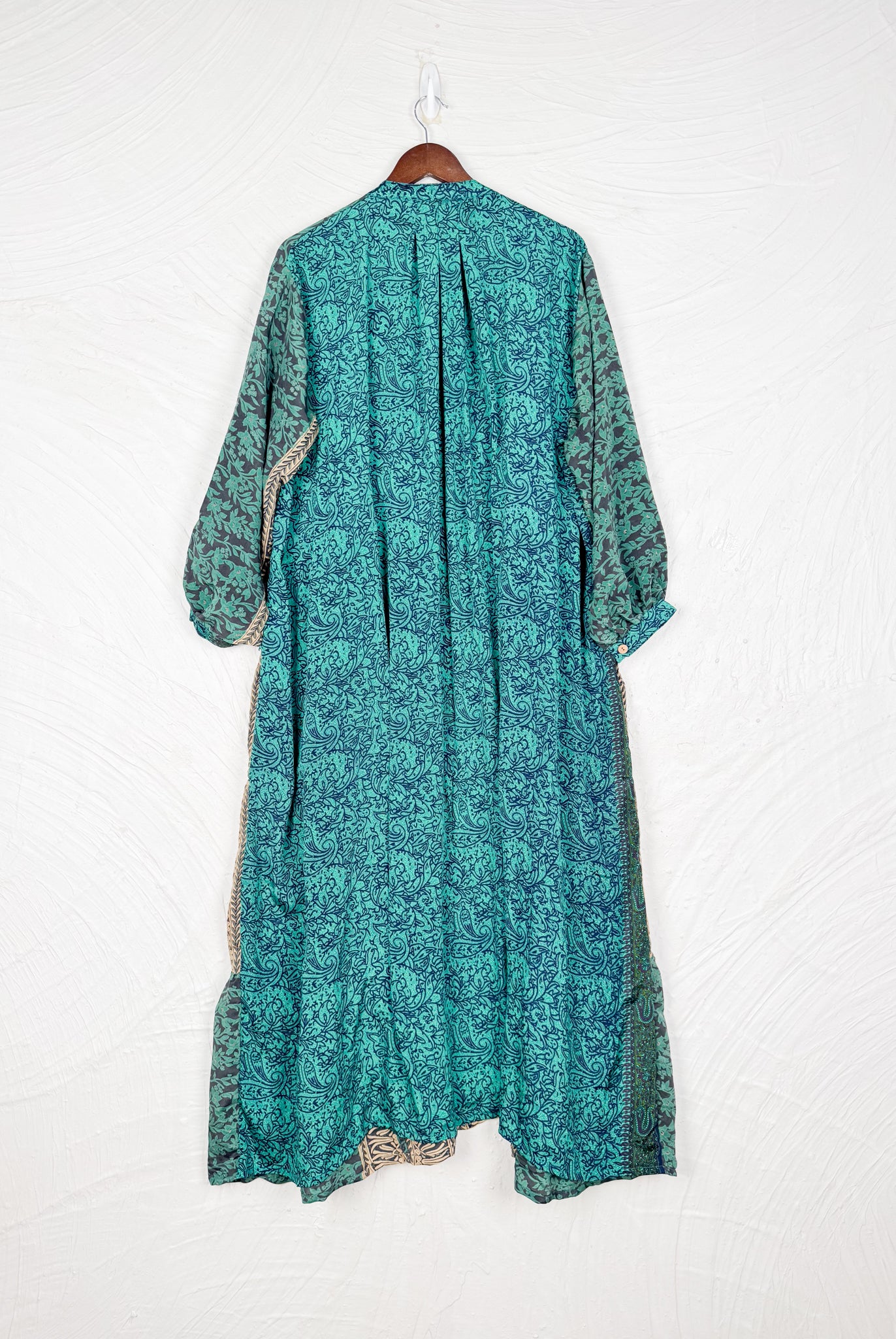 Teal silk dress - Love Protect Sustain