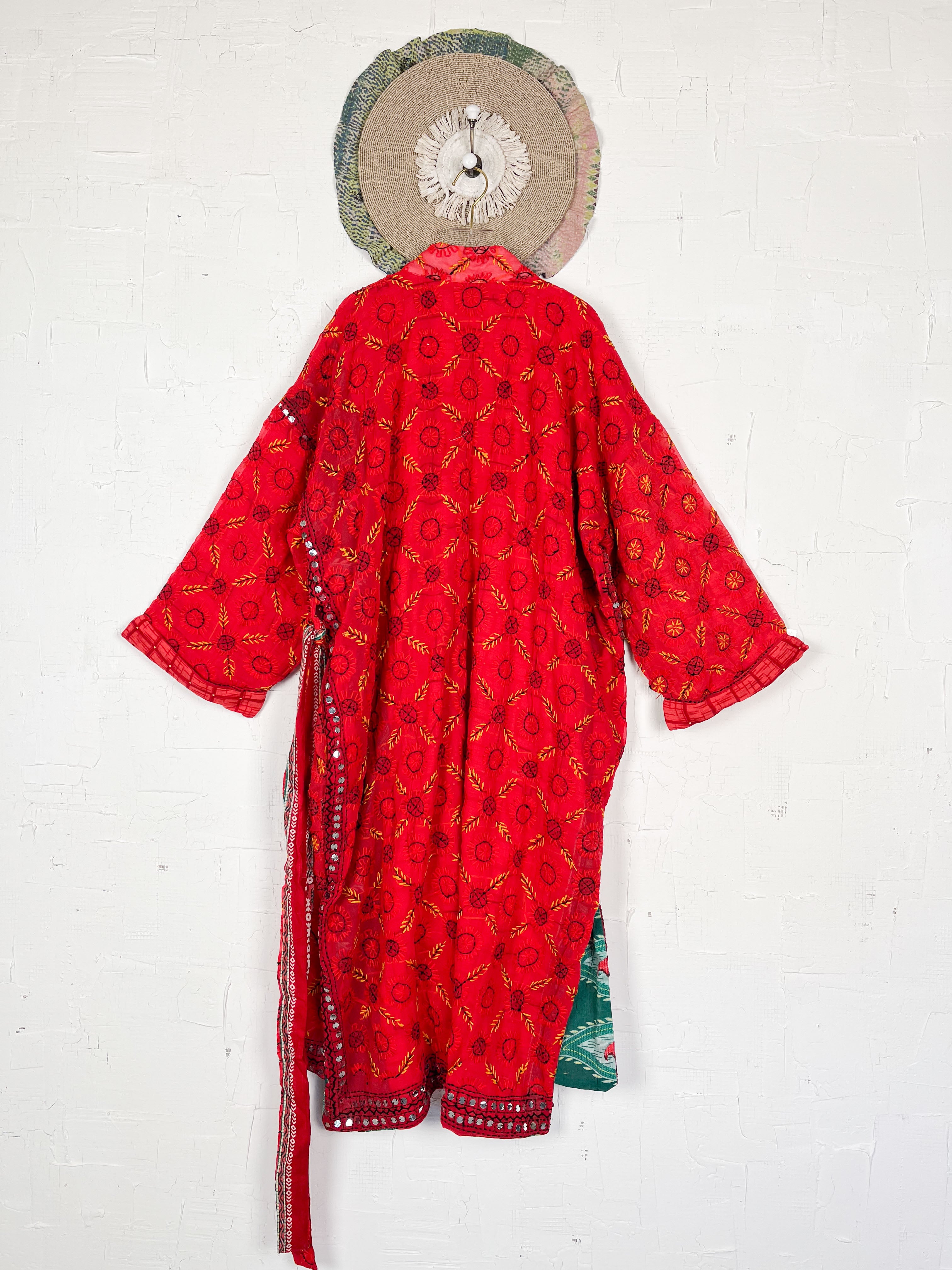 Thread work kimono - Love Protect Sustain